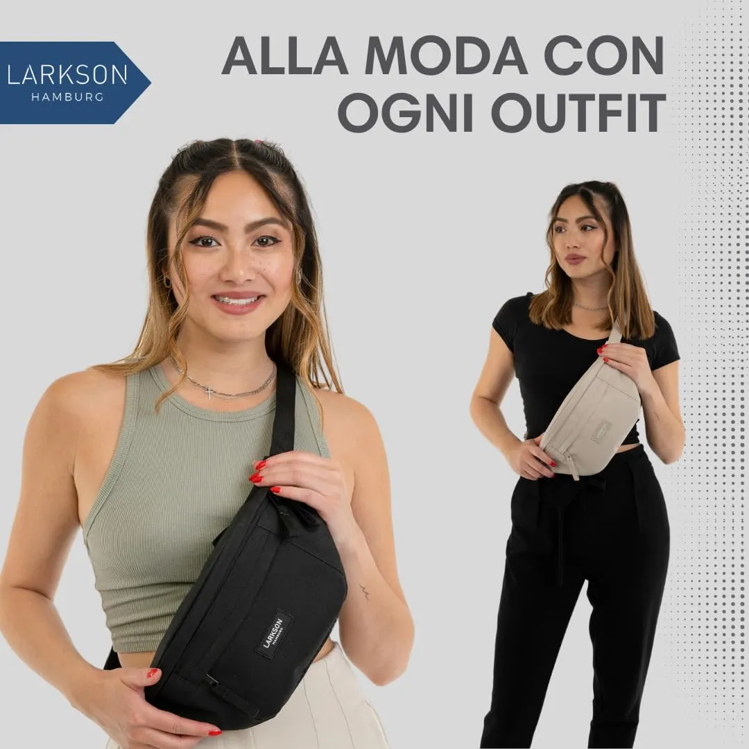LARKSON Marsupio Donna e Uomo, Nero - immagine 7
