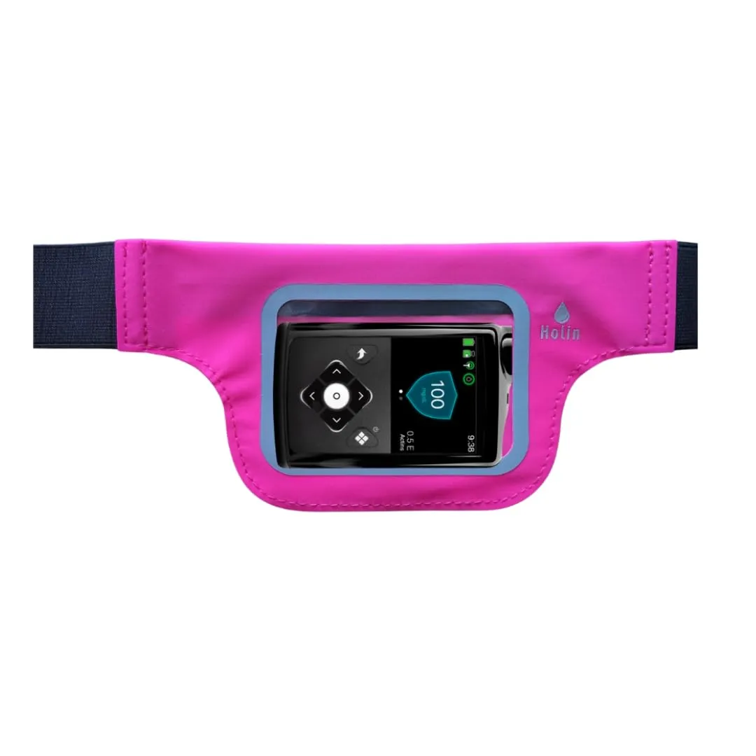 Marsupio per Microinfusore con Finestra Trasparente e Cintura Regolabile, Rosa - immagine 5