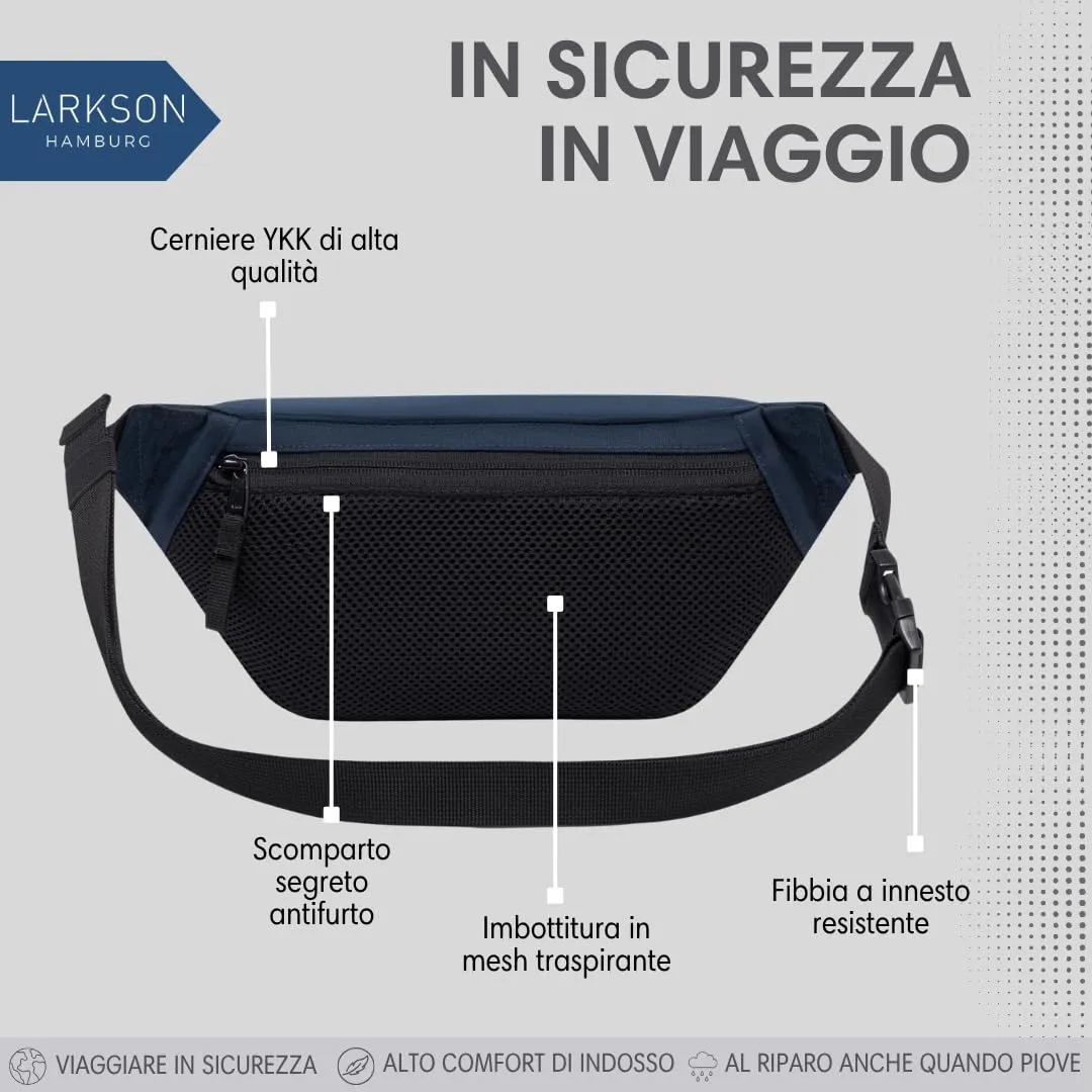 LARKSON Marsupio Donna e Uomo Blu Rosso - immagine 4