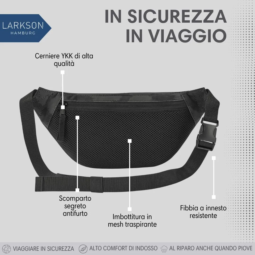 LARKSON Marsupio Donna e Uomo Grigio Leo - immagine 4
