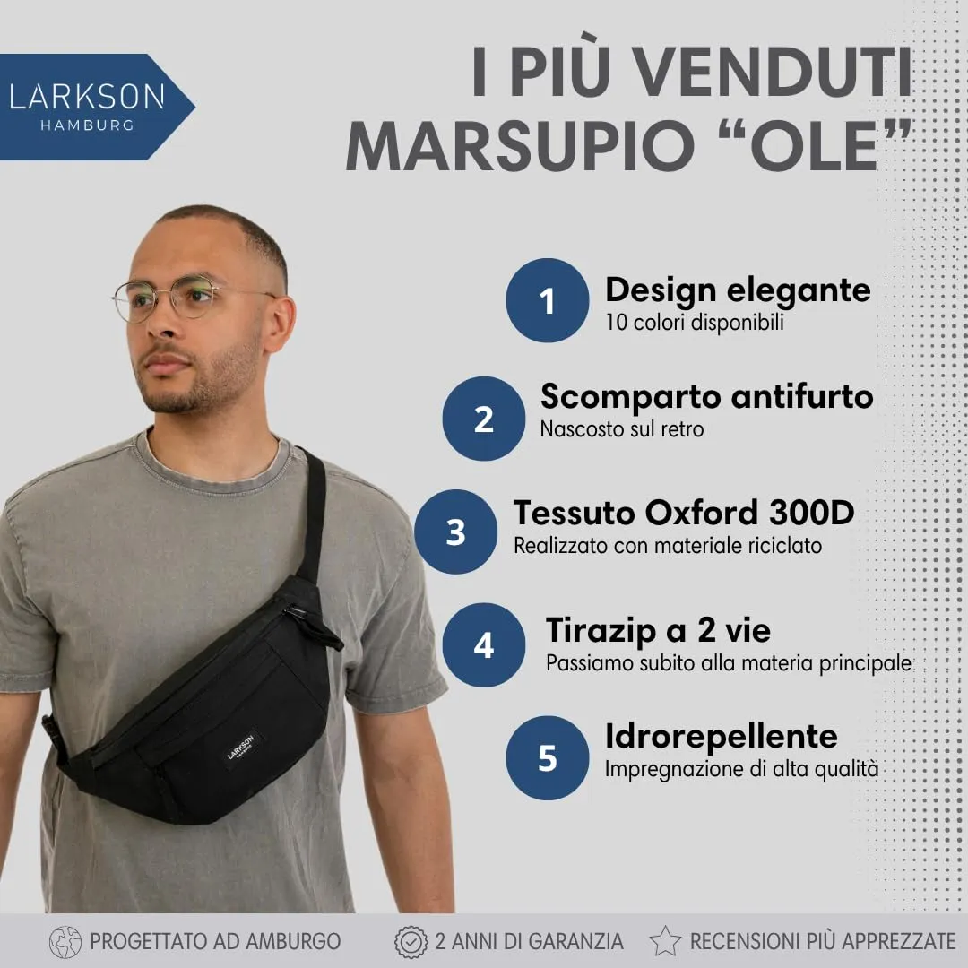 LARKSON Marsupio Donna e Uomo Marrone - immagine 2
