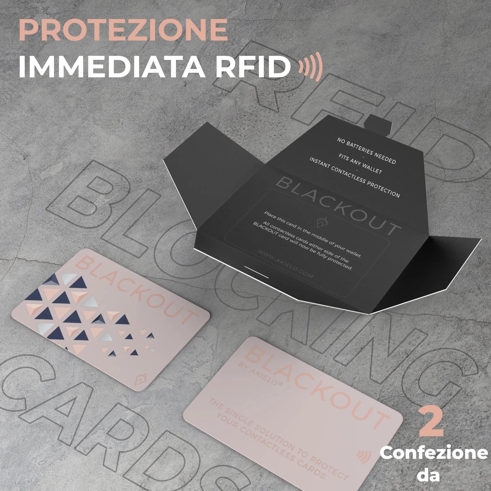 AKIELO Blackout RFID Protection Card, Edizione Rosa, 2 Pezzi - immagine 8