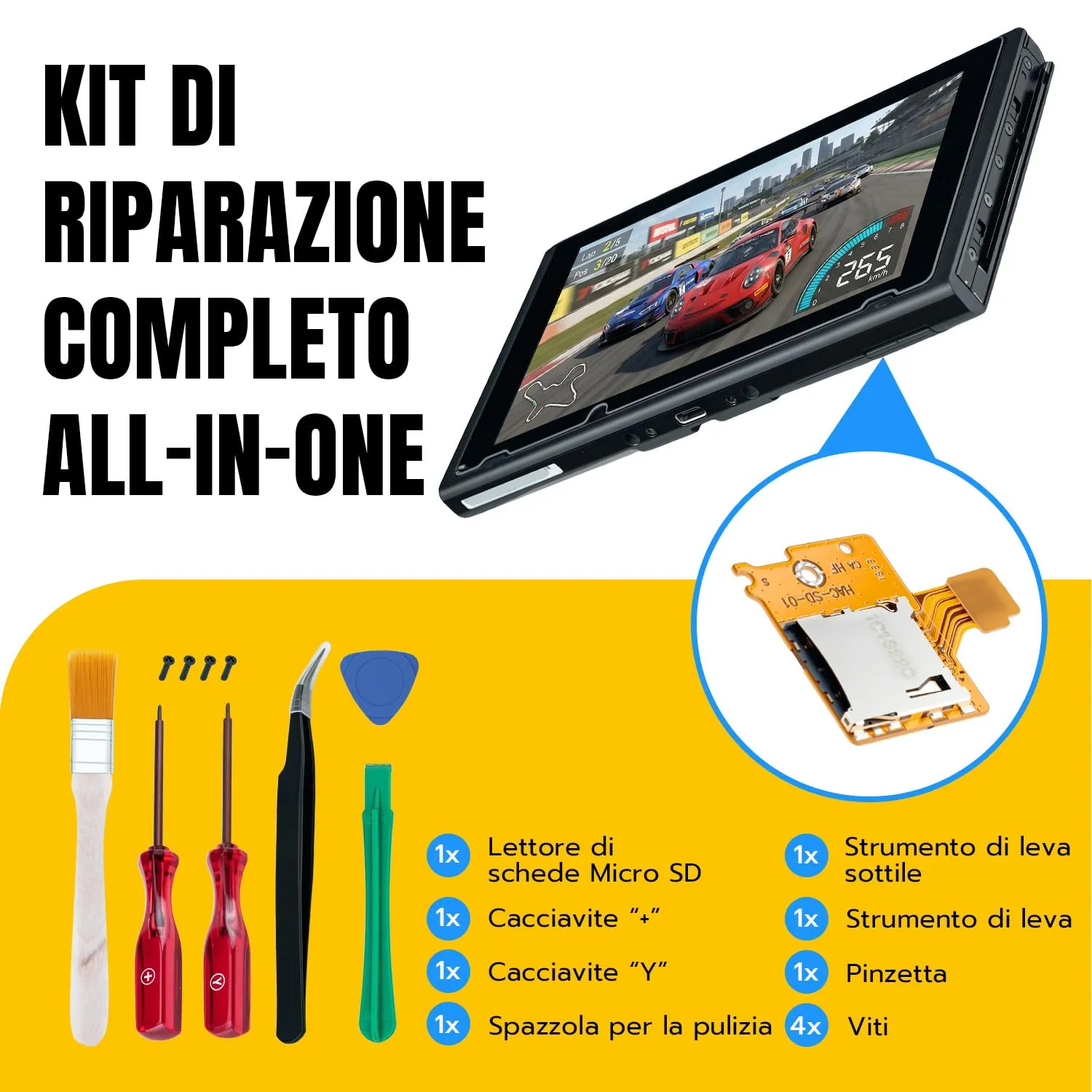 Wigearss Lettore Scheda Micro SD per Nintendo Switch HAC-001 - immagine 4