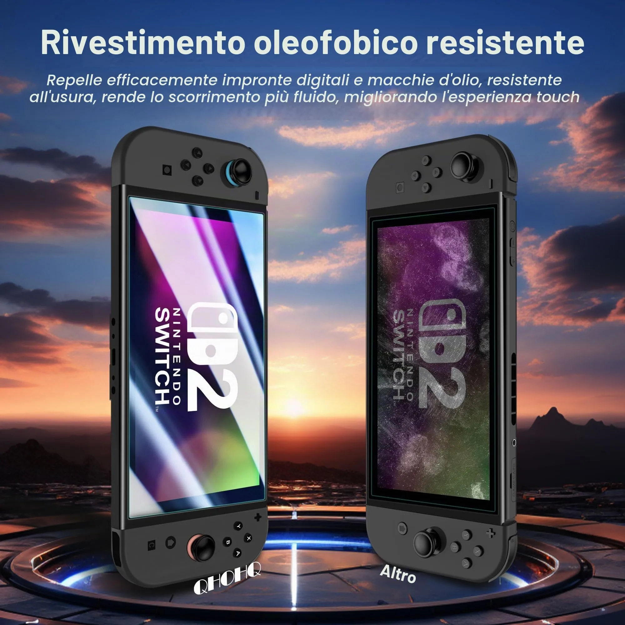 QHOHQ Vetro Temperato per Nintendo Switch 2 7.9 Pollici Modello 2025, Pellicola Protettiva 9H HD, Copertura Completa (3 Pezzi) - immagine 6