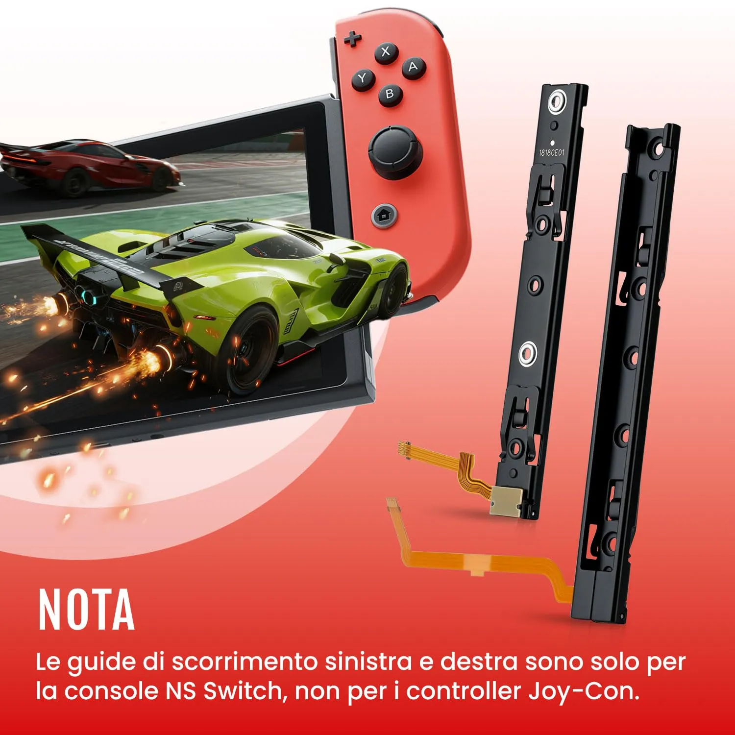 Wigearss Guide di Scorrimento Console L/R per Nintendo Switch, Kit Ricambio con Attrezzi - immagine 6