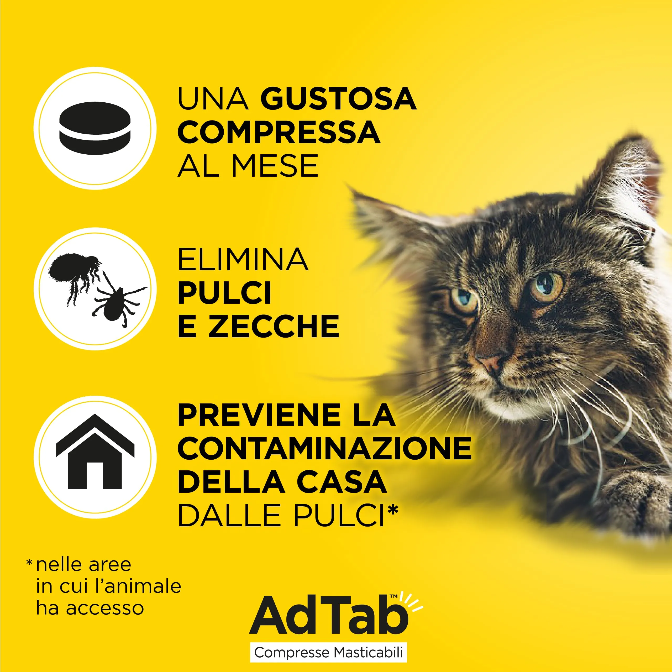 AdTab Compresse Masticabili per gatti 0,5-2,0 kg - 3 compresse - immagine 2