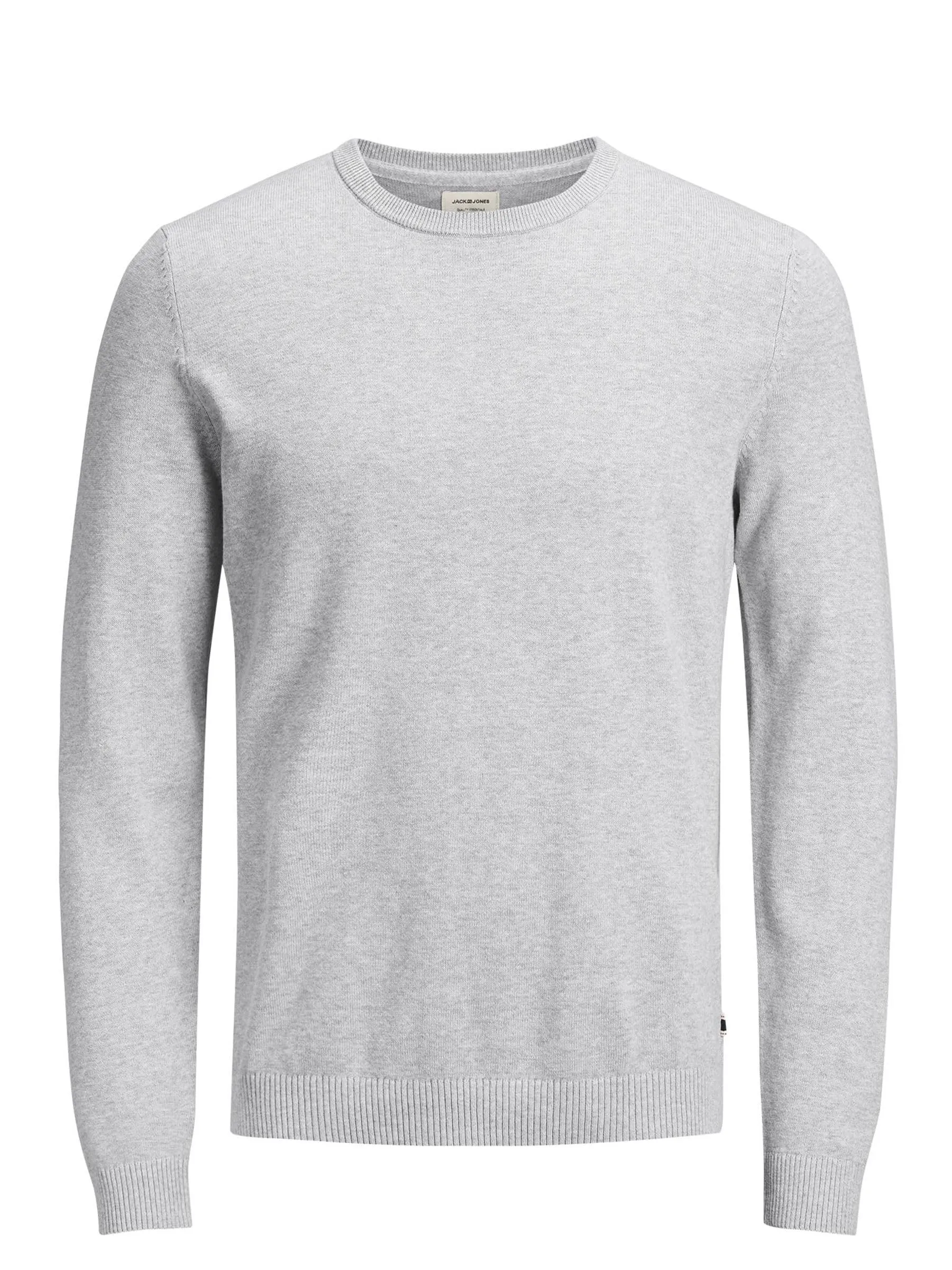 Jack & Jones Jjebasic Knit Crew Neck Noos Sweatshirt, Light Grey Melange, XS - immagine 1