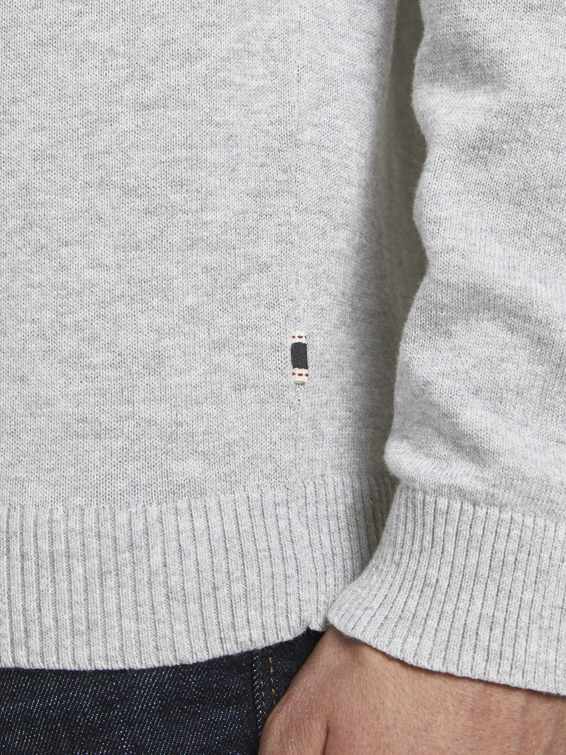 Jack & Jones Jjebasic Knit Crew Neck Noos Sweatshirt, Light Grey Melange, XS - immagine 7