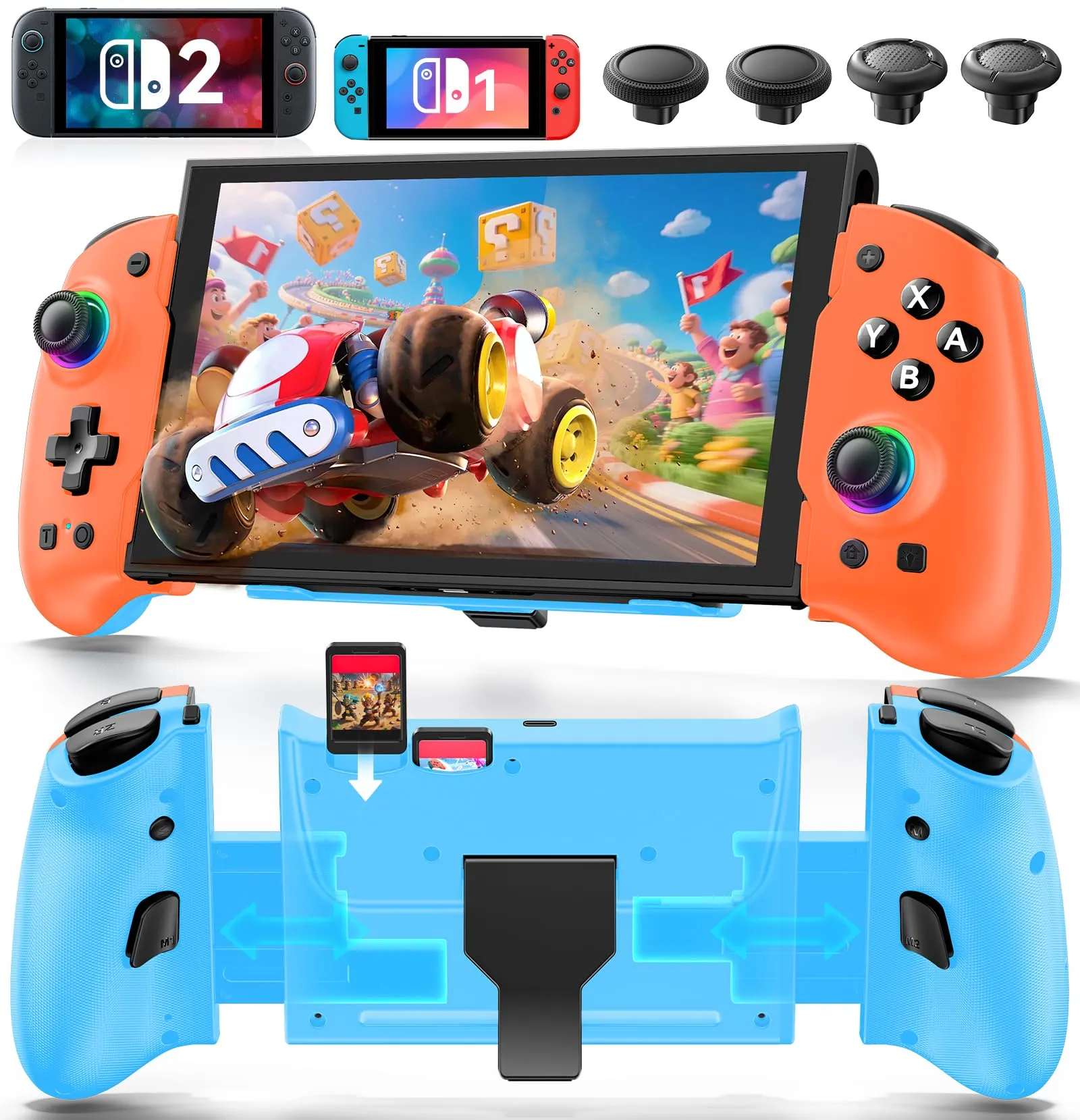 OIVO Controller per Nintendo Switch 2, Switch, OLED con Joystick TMR, Design Telescopico, Luci RGB, Turbo Regolabile, Vibrazione e Macro Programmabile - immagine 1