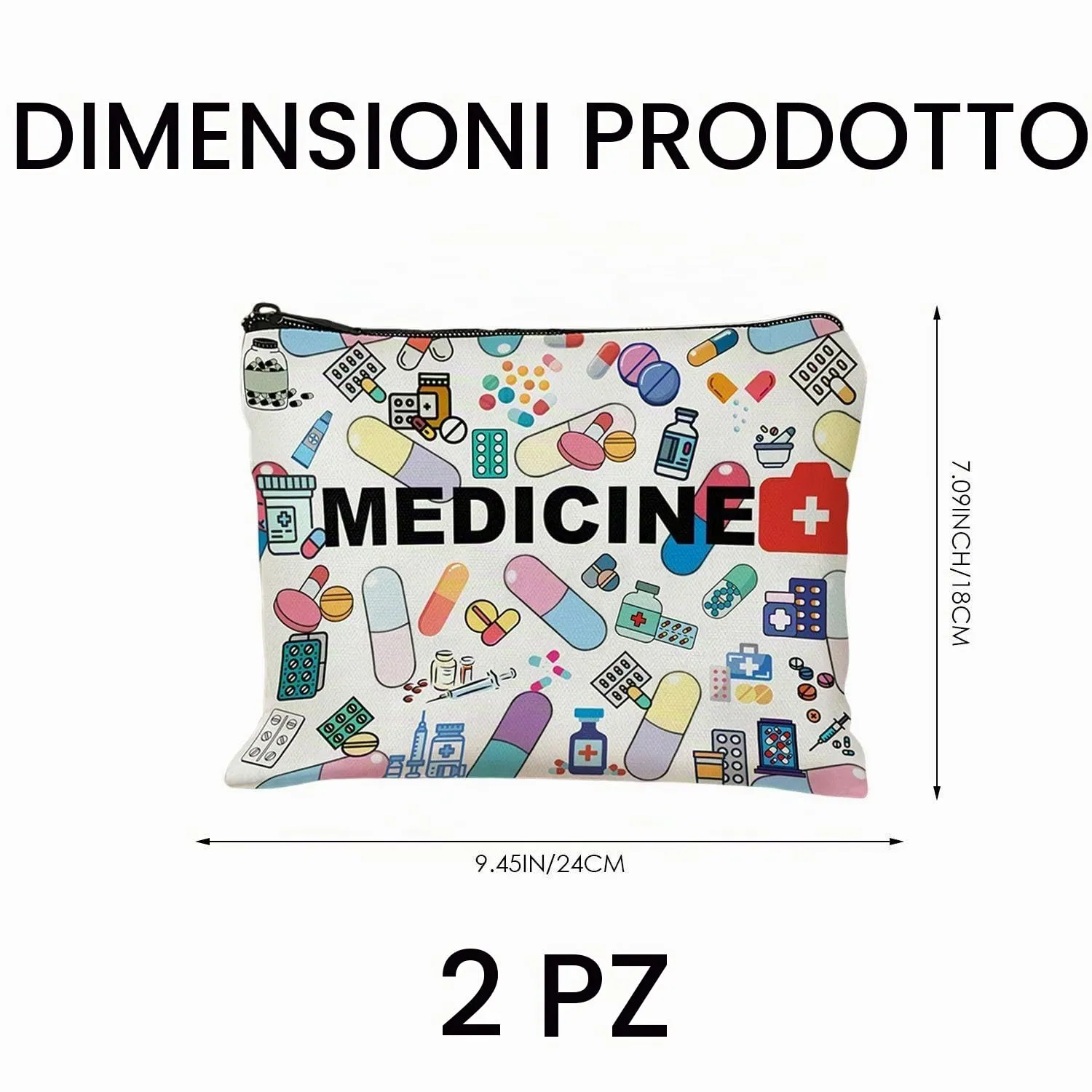 GTYHH 2 Tasche per Medicinali con Cerniera, 22×18 cm - immagine 2