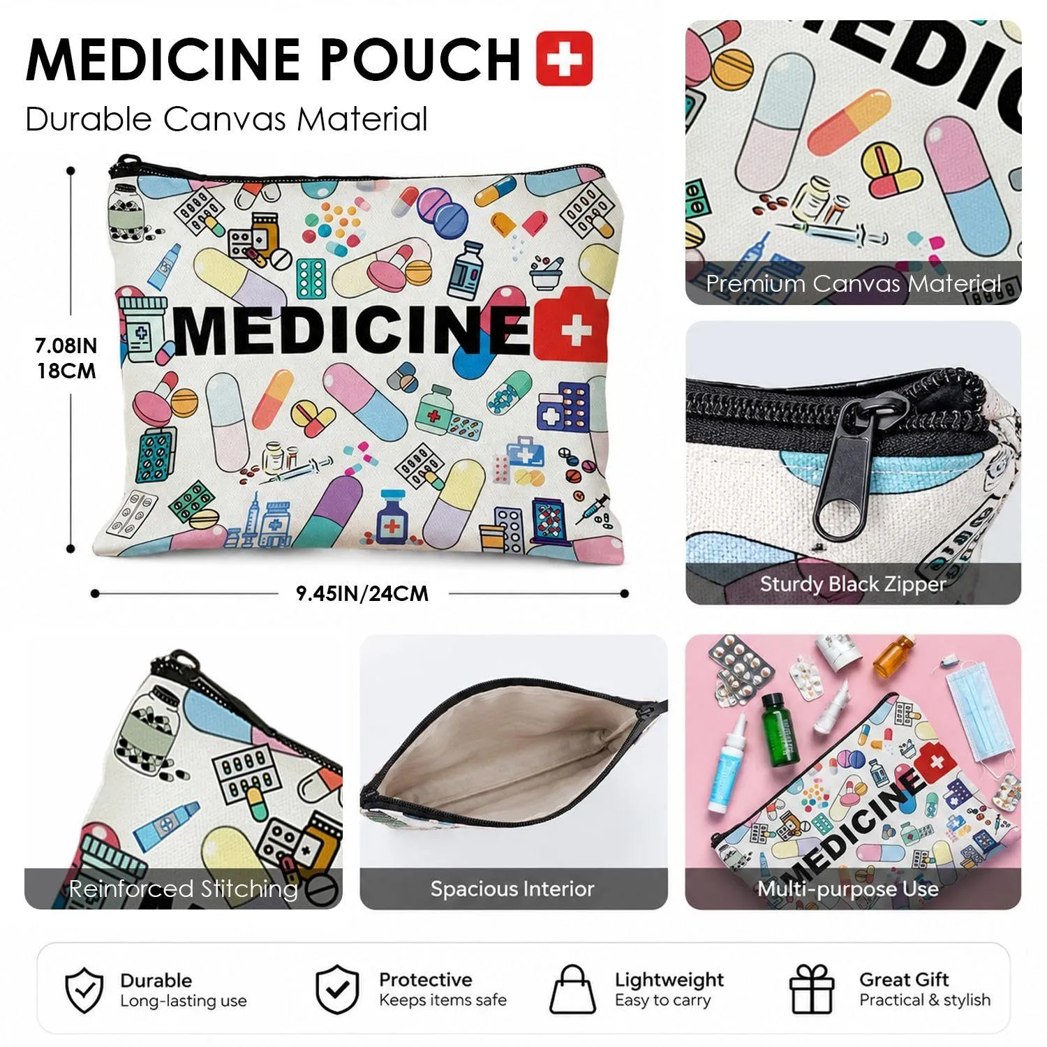GTYHH 2 Tasche per Medicinali con Cerniera, 22×18 cm - immagine 3