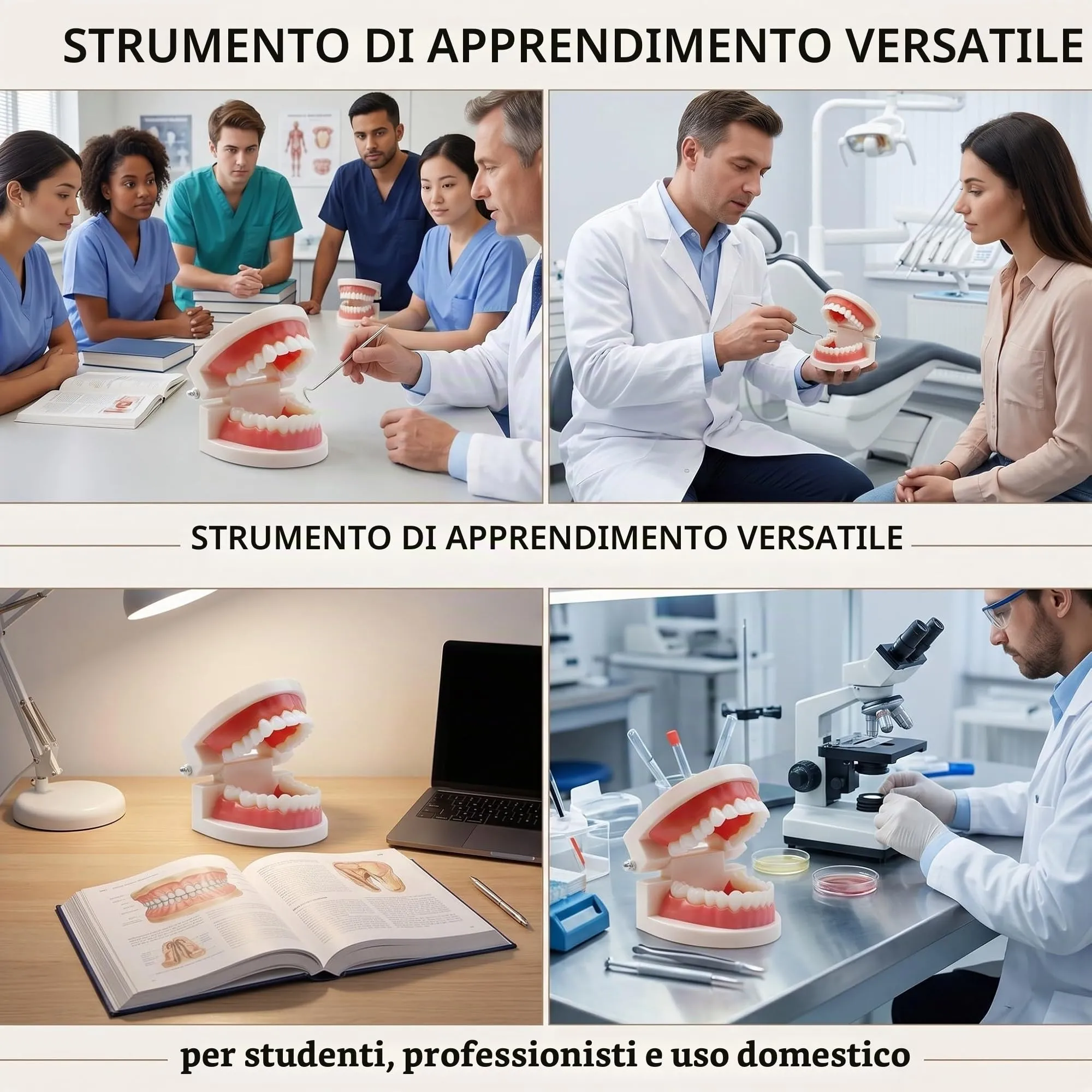 FUHAMJ Modello Di Denti Dentali Typodont in PVC per Studi Dentistici e Studenti di Odontoiatria - immagine 2