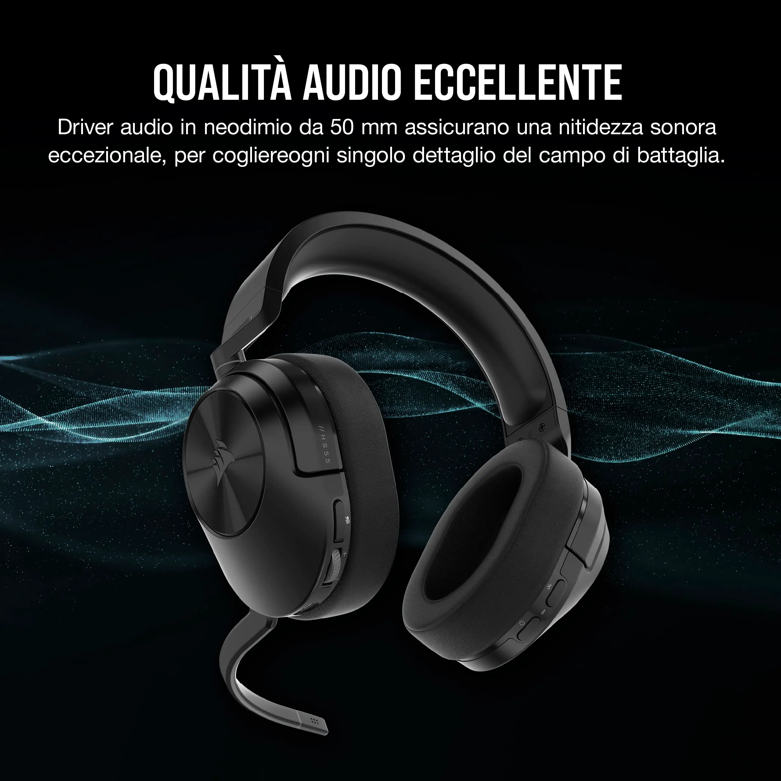 Corsair HS55 Wireless Core Cuffie da Gioco - Carbonio - immagine 3