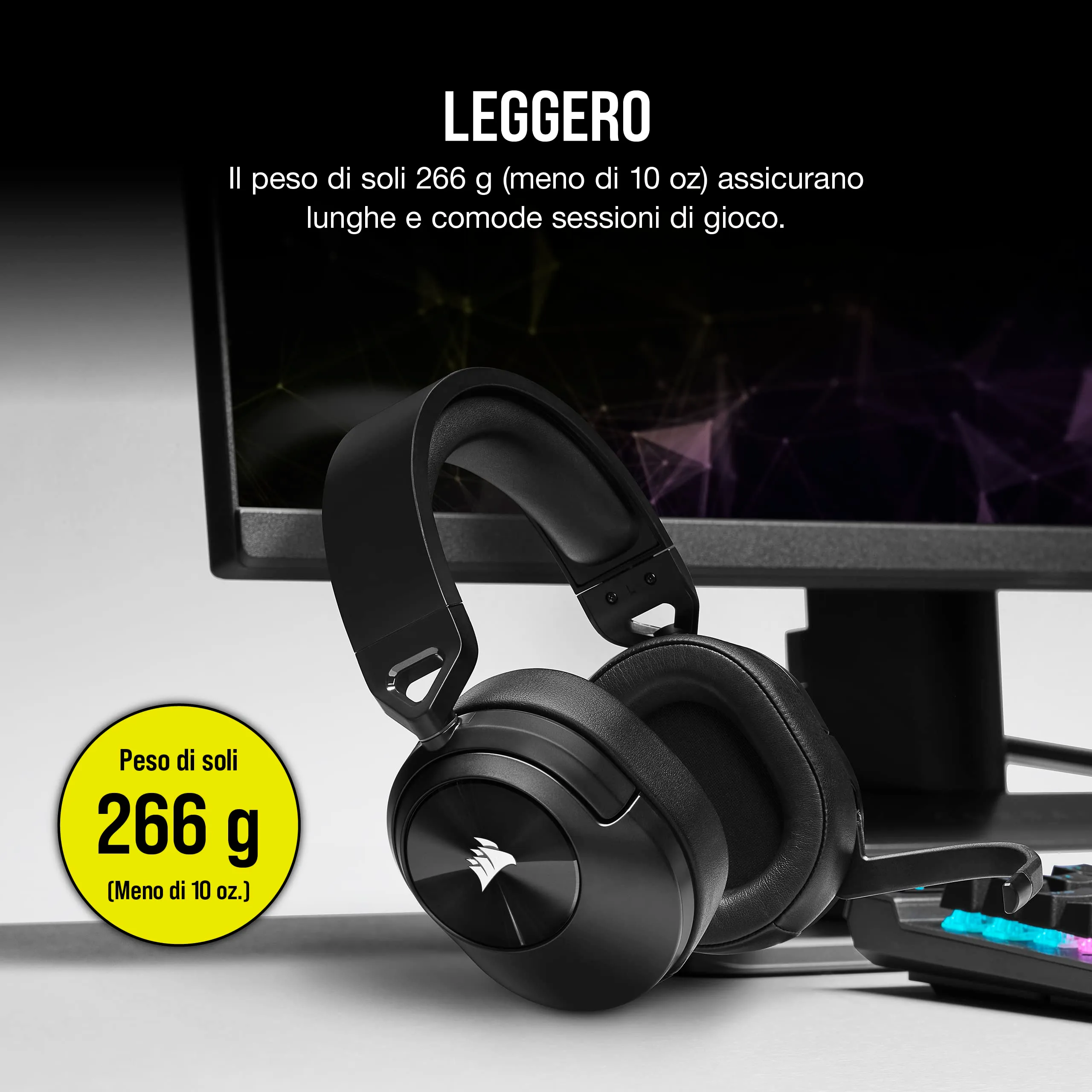 Corsair HS55 Wireless Core Cuffie da Gioco - Carbonio - immagine 5