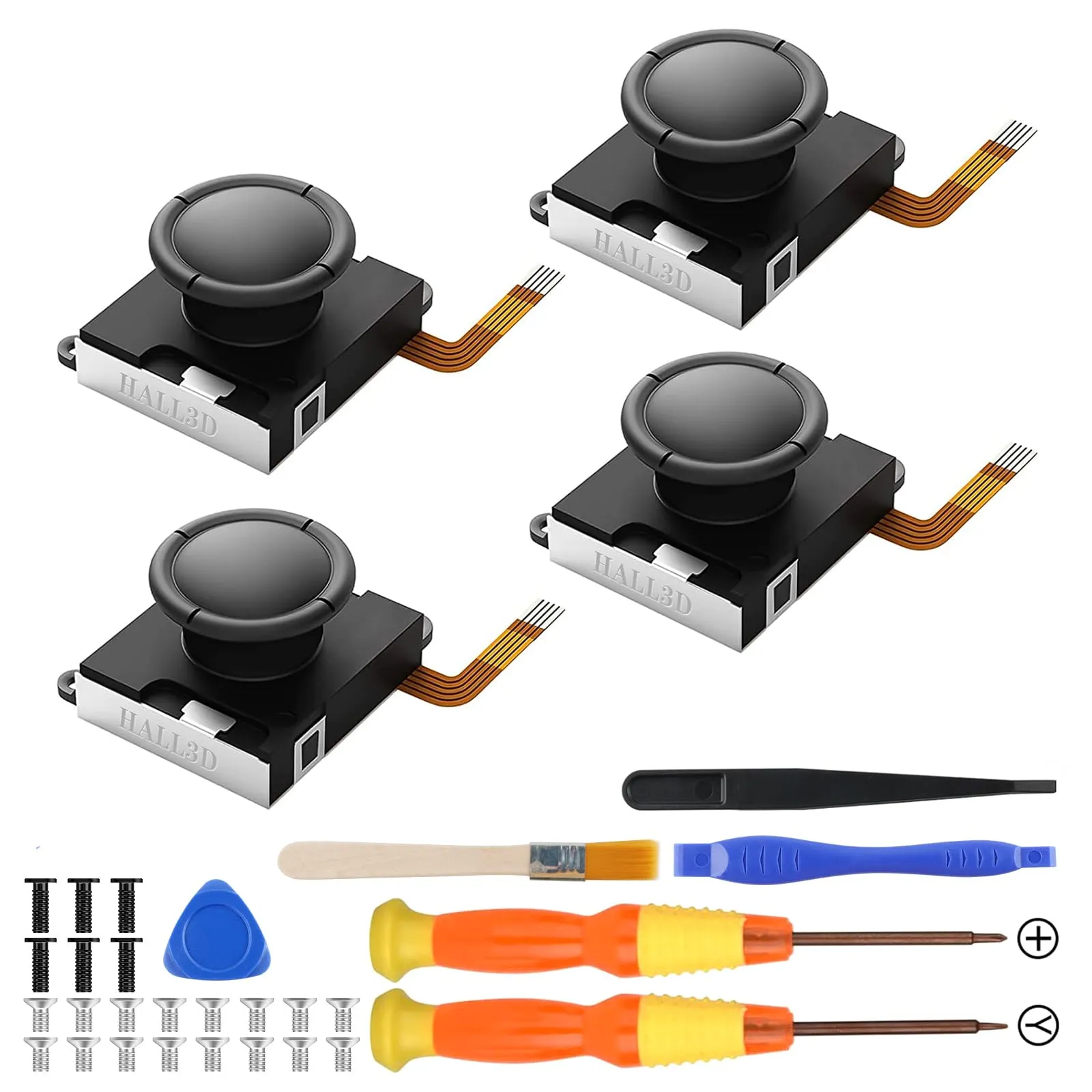 BRONAL Joystick Effetto Hall per Switch Joy-Con, Switch OLED e Switch Lite, Kit di Ricambio Analogico (4 Pezzi) - immagine 1