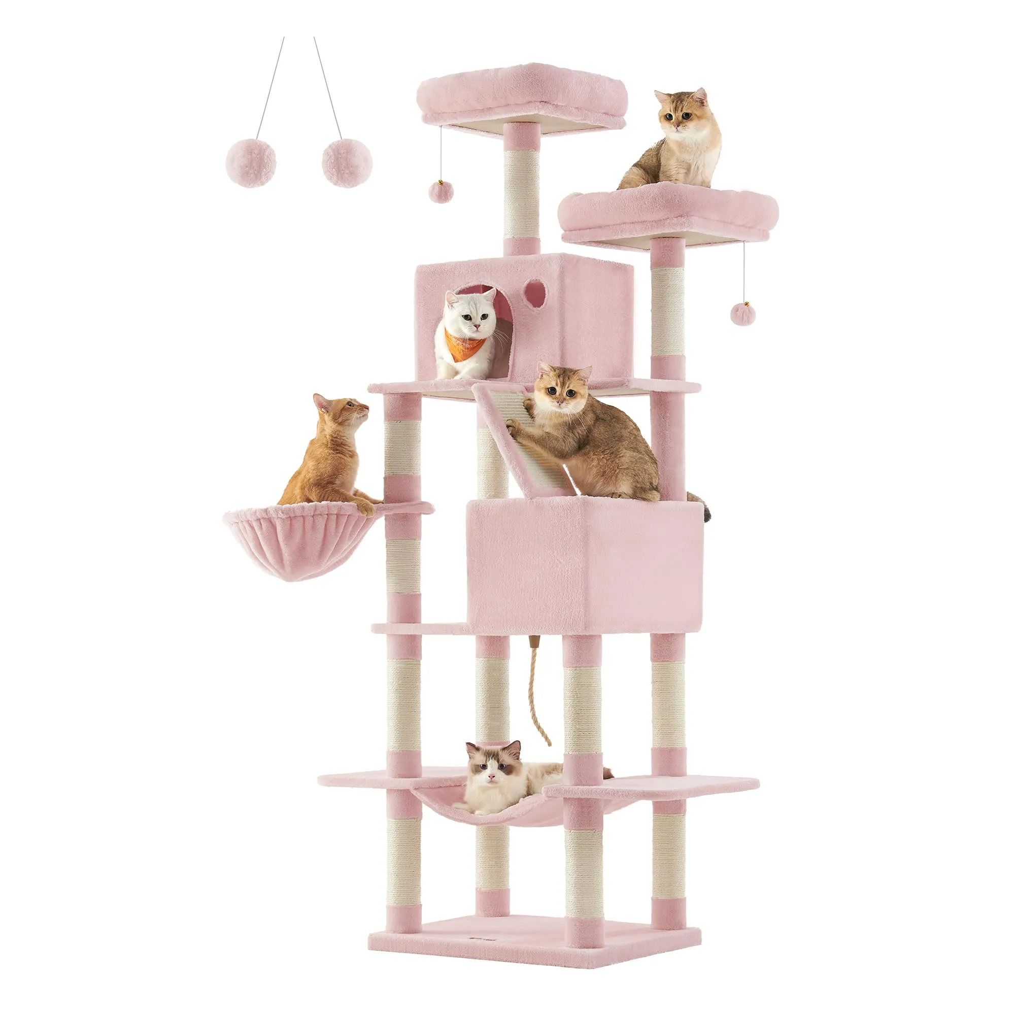 Feandrea Albero per Gatti, 5 Livelli, Tiragraffi, Alto 203,5 cm - immagine 1