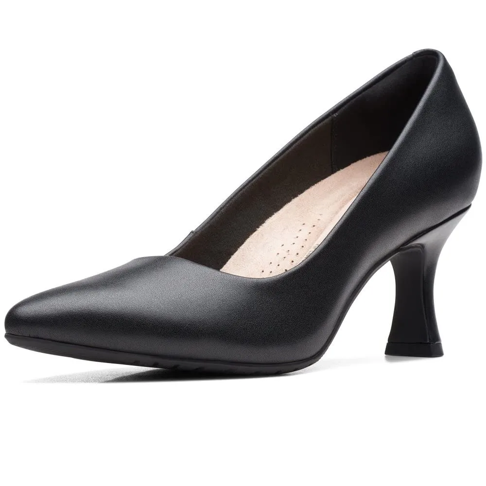 Clarks Kataleyna Gem Women's Black Leather Shoes, 4.5 - immagine 1