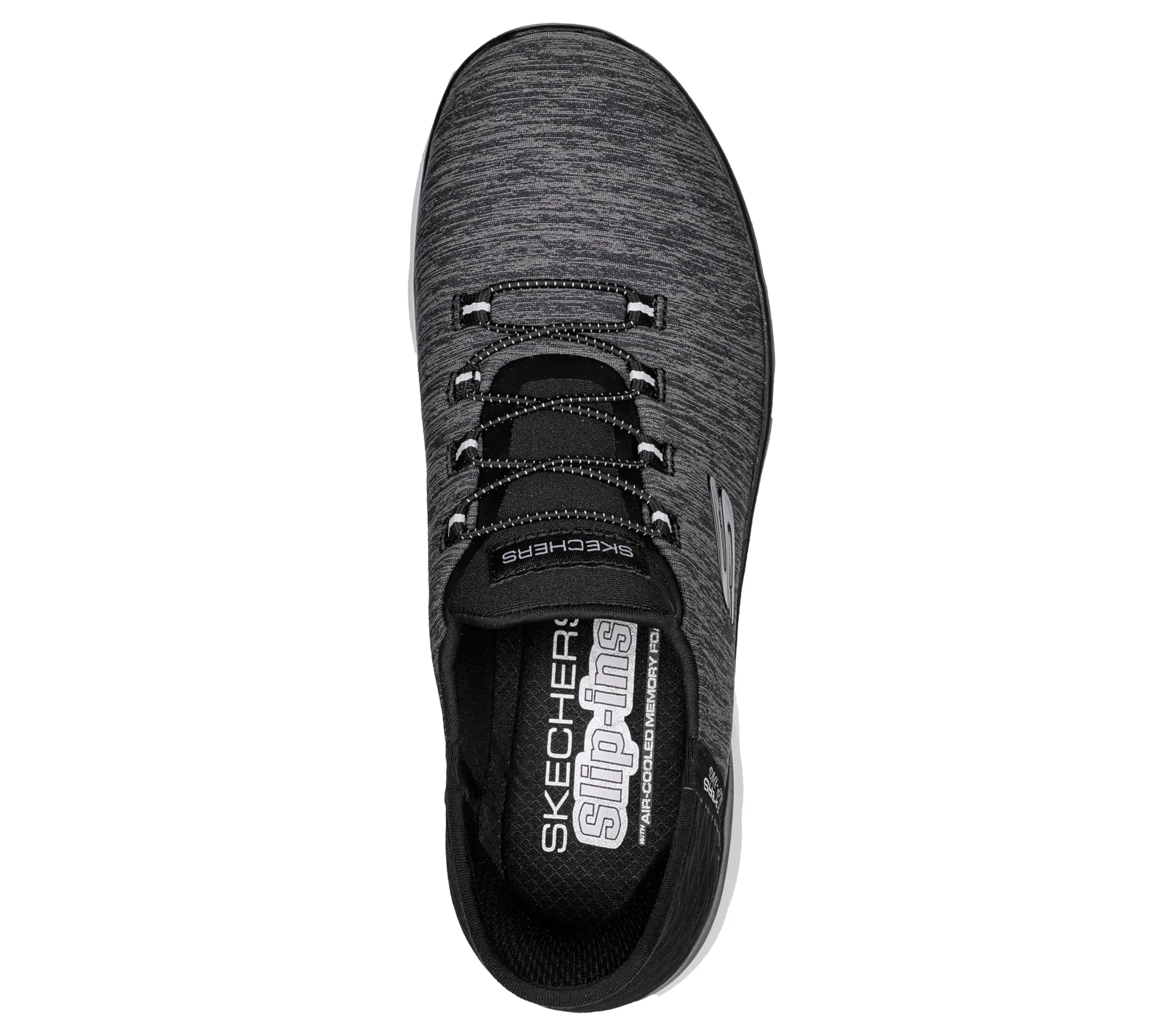 Skechers Summits Dazzling Haze Slip-in Women's Shoes, Black Mesh/White Trim, 38.5 EU - immagine 3