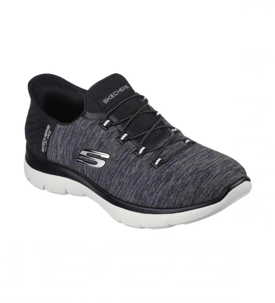 Skechers Summits Dazzling Haze Slip-in Women's Shoes, Black Mesh/White Trim, 38.5 EU - immagine 7