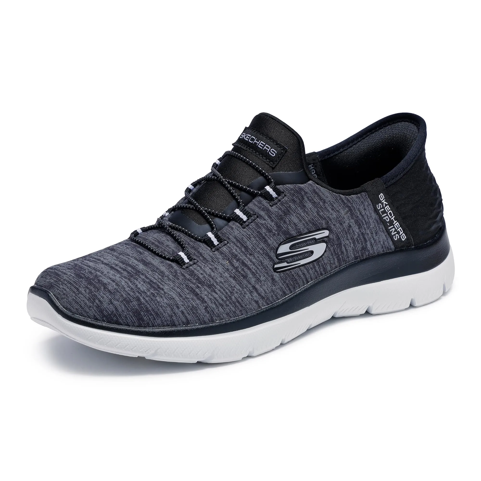 Skechers Donna Summits Dazzling Haze Slip-in Allenatrice, Black Mesh/White Trim, 38 EU - immagine 1