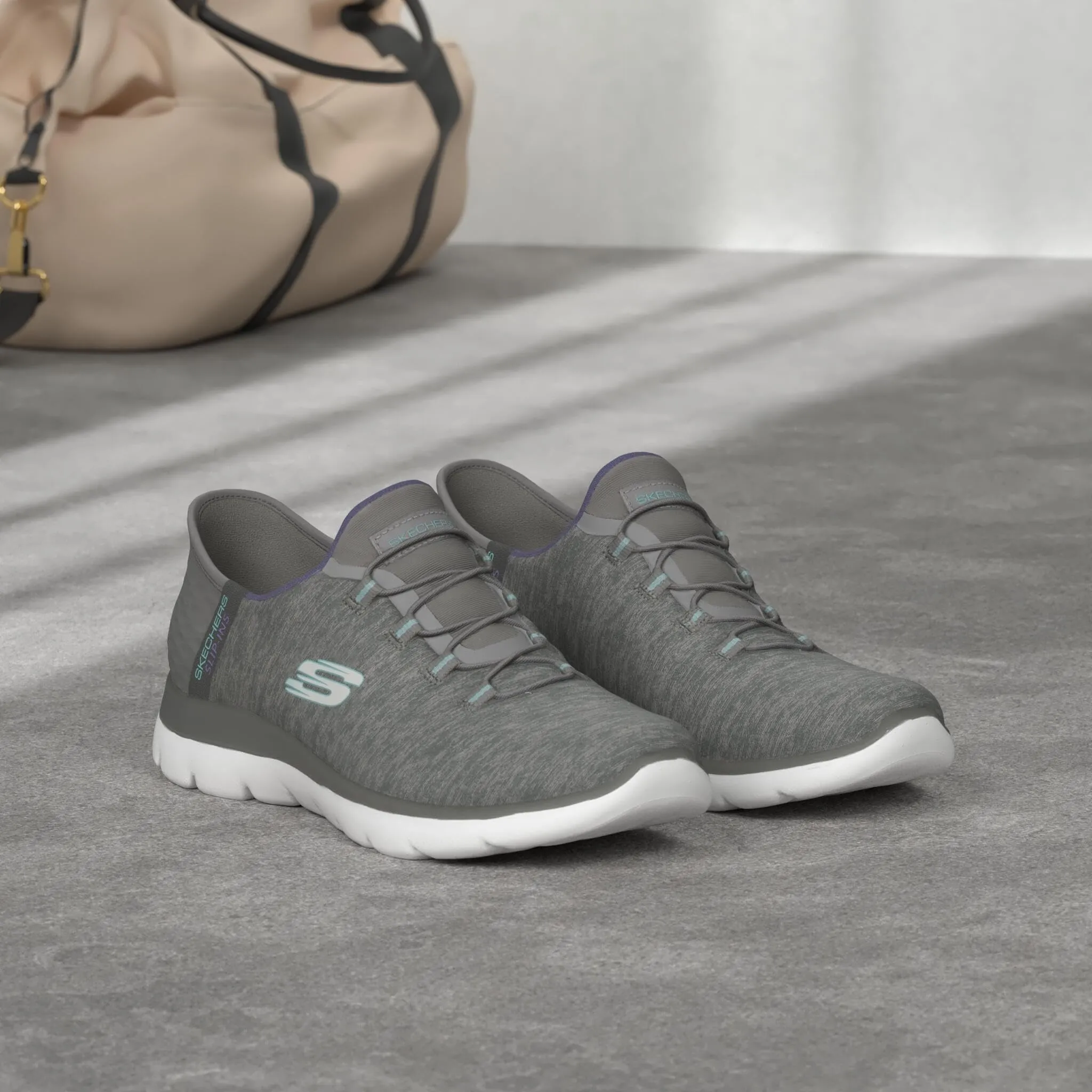 Skechers Summits Dazzling Haze Slip-ins, Gray Mesh/Multi Trim, 39.5 EU - immagine 4