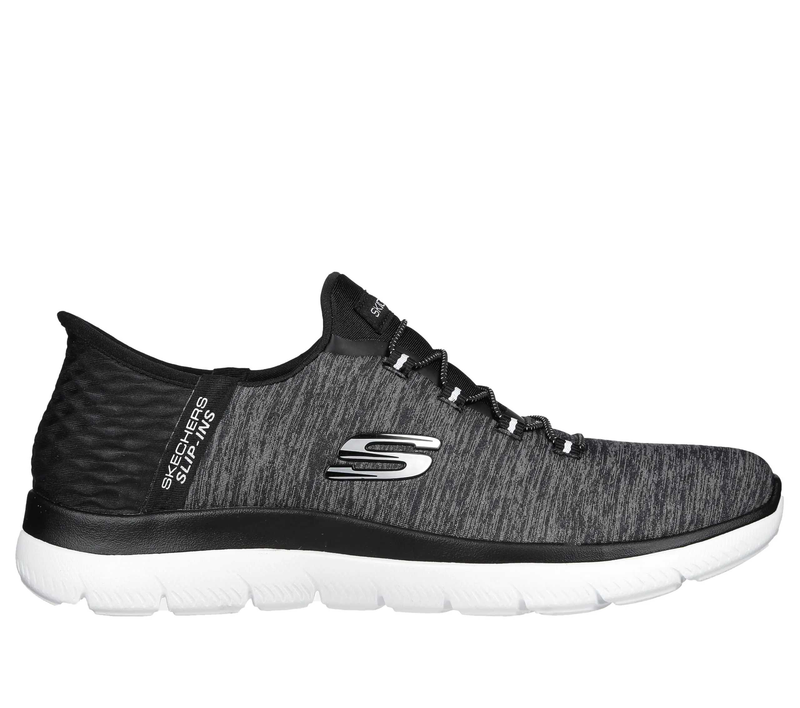Skechers Donna Summits Dazzling Haze Slip-in Allenatrice, Black Mesh/White Trim, 36.5 EU - immagine 9