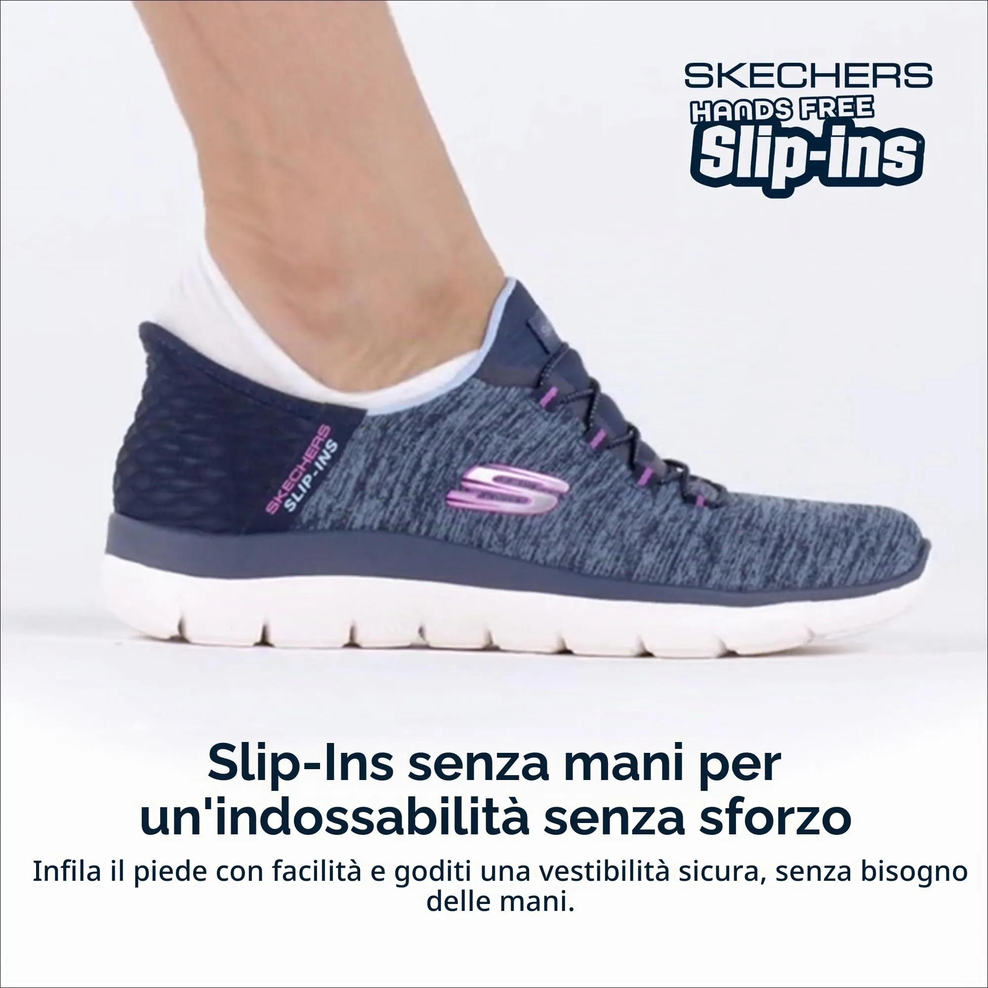 Skechers Donna Summits Dazzling Haze Slip-ins, Navy Mesh/Purple Trim, 36.5 EU - immagine 5
