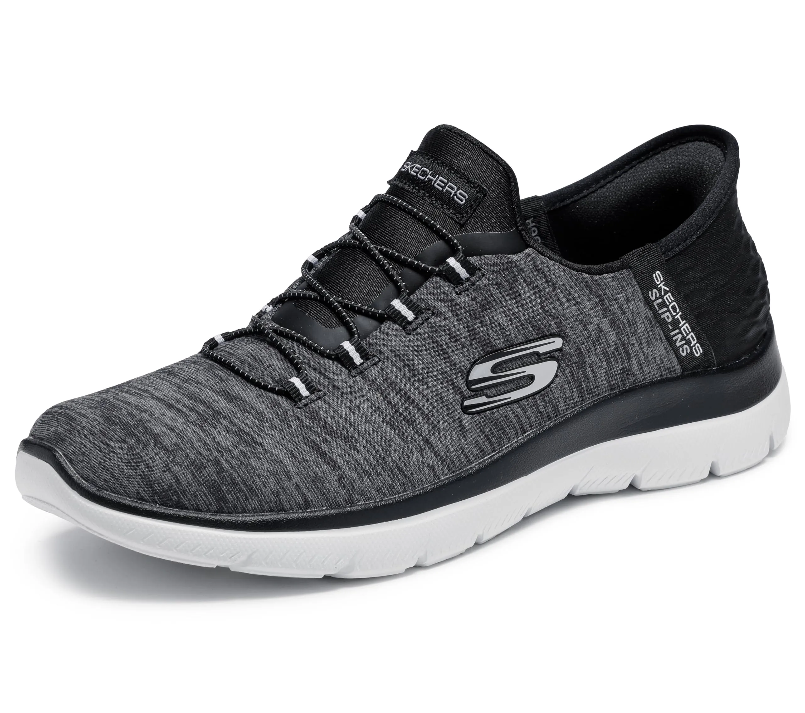Skechers Summits Dazzling Haze Slip-ins, Black Mesh/White Trim, 40 EU Large - immagine 1
