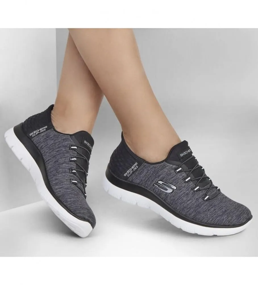 Skechers Summits Dazzling Haze Slip-ins, Black Mesh/White Trim, 40 EU Large - immagine 5