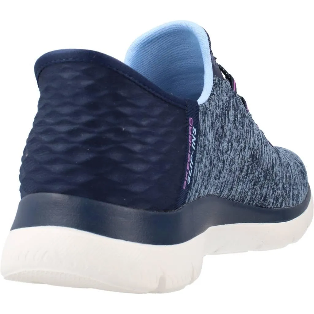 Skechers Donna Summits Dazzling Haze Slip-in Allenatrice, Navy Mesh/Purple Trim, 41 EU - immagine 2