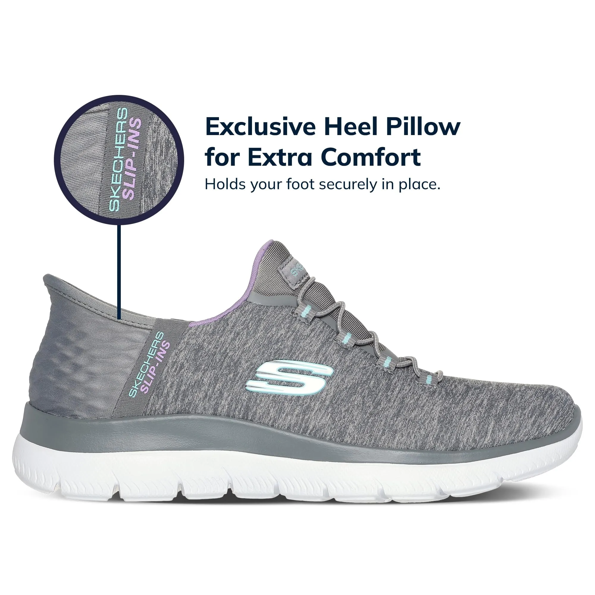 Skechers Summits Dazzling Haze Sneaker da Donna, Grigio Menta, 10.5 Wide - immagine 6