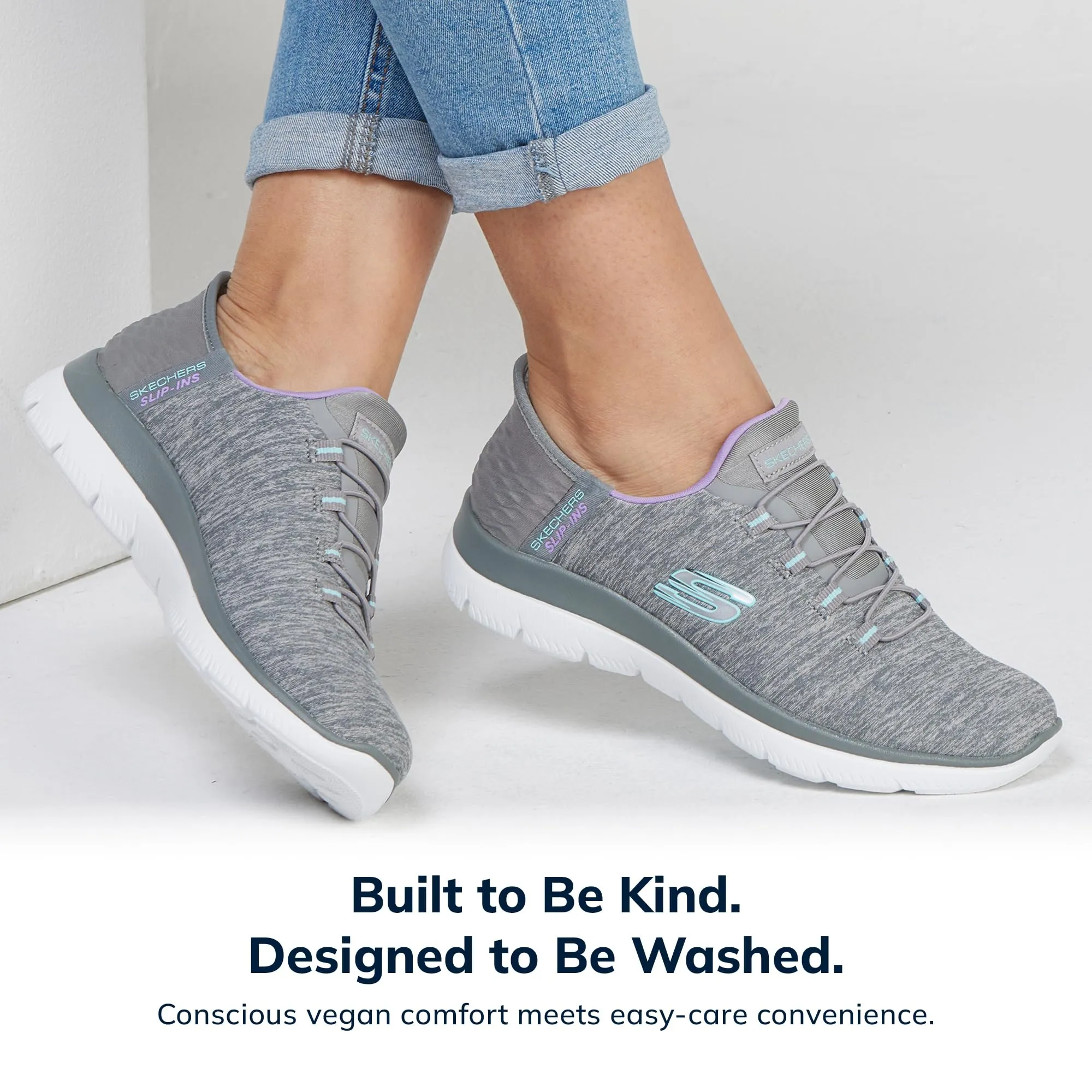 Skechers Summits Dazzling Haze Sneaker da Donna, Grigio Menta, 10.5 Wide - immagine 7
