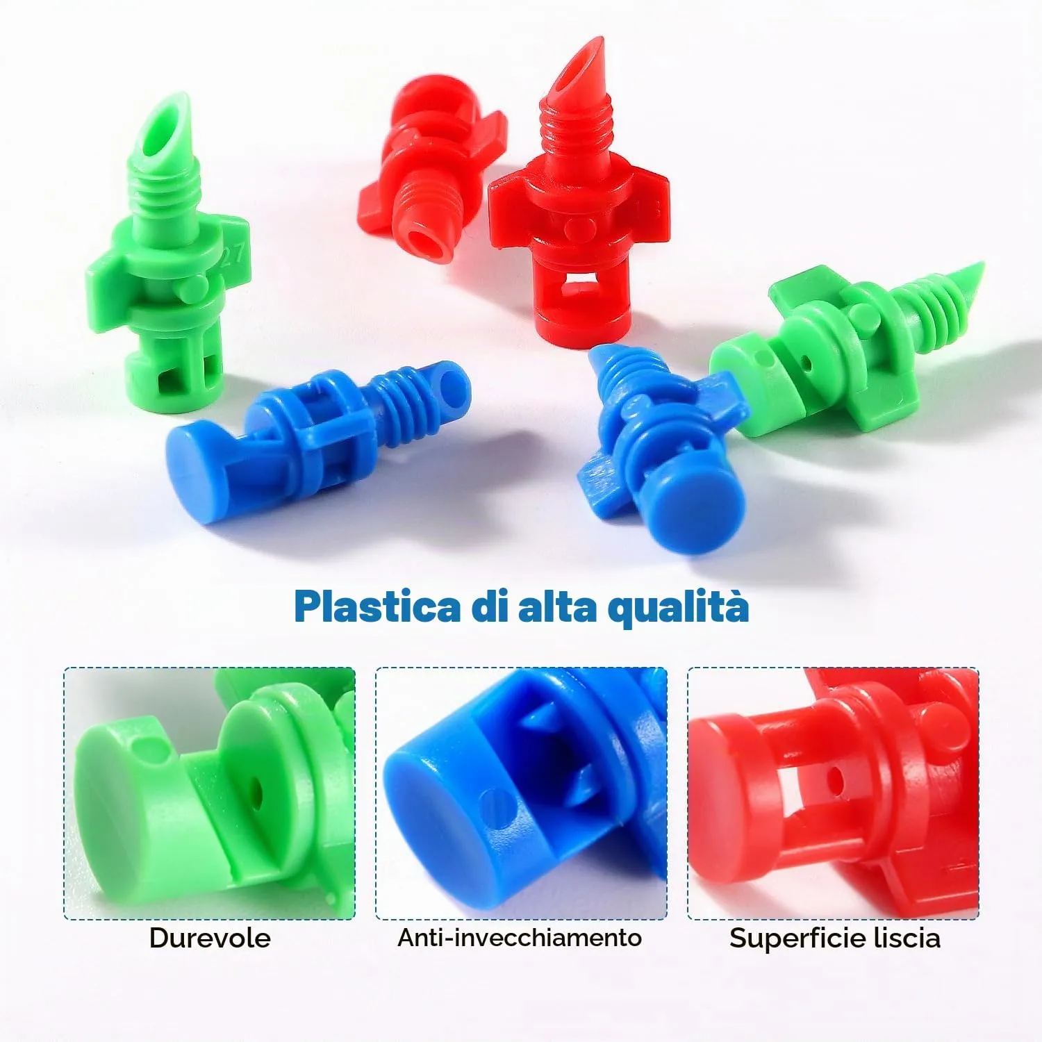 VooGenzek Mini Ugelli Micro Spruzzatori 90/180/360 Gradi, 150 Pezzi, Sistema di Irrigazione per Giardino - immagine 3