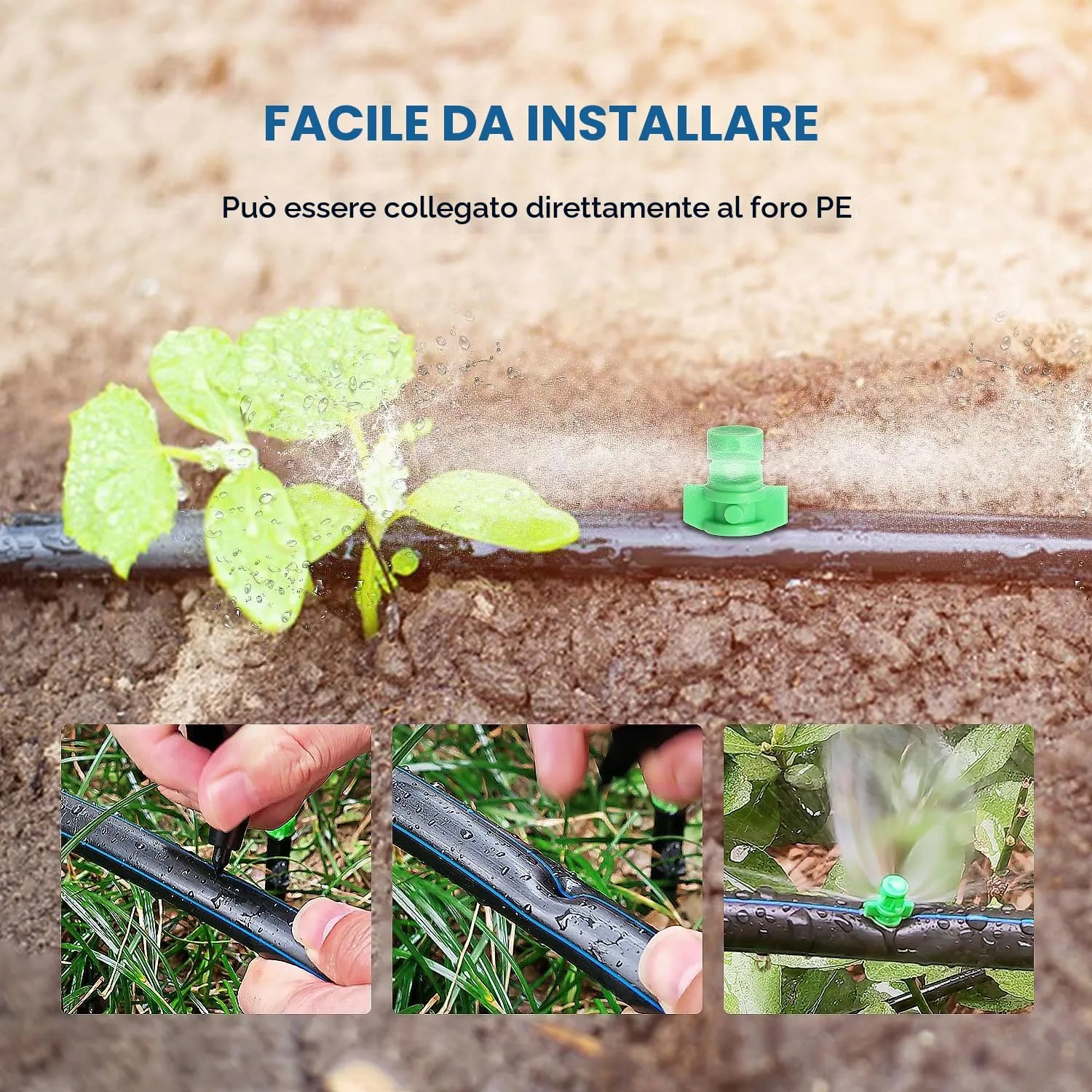 VooGenzek Mini Ugelli Micro Spruzzatori 180 Gradi, Set da 100 Pezzi per Sistema di Irrigazione Giardino - immagine 4