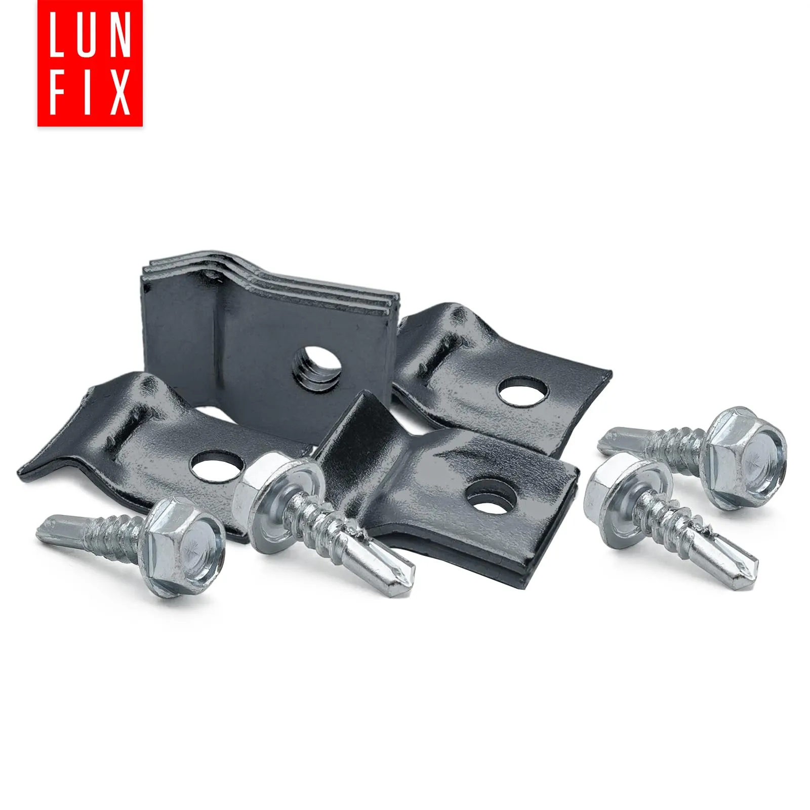 Lun Fix Morsetti per Recinzione 30x20 mm, Kit 100 Pezzi, Grafite - immagine 4