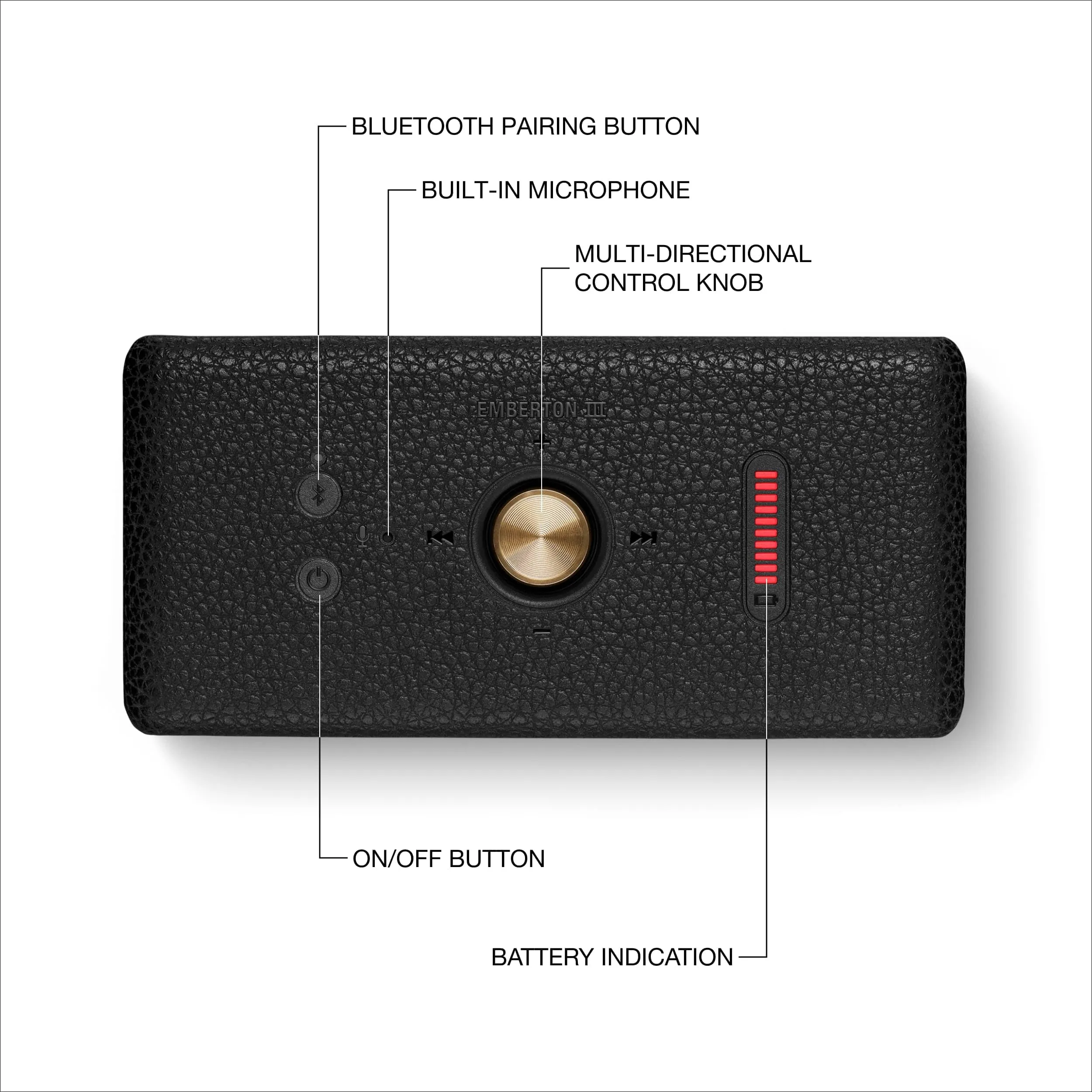 Marshall Emberton III Altoparlanti Bluetooth portatili Wireless IP67 Nero e Ottone - immagine 6