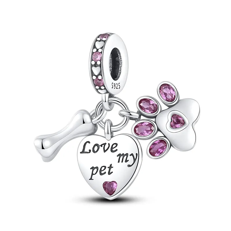 TINSLO Bead Charm in Argento Sterling 925 con Cubic Zirconia, Compatibile con Braccialetti e Collane Pandora e Europei - immagine 1