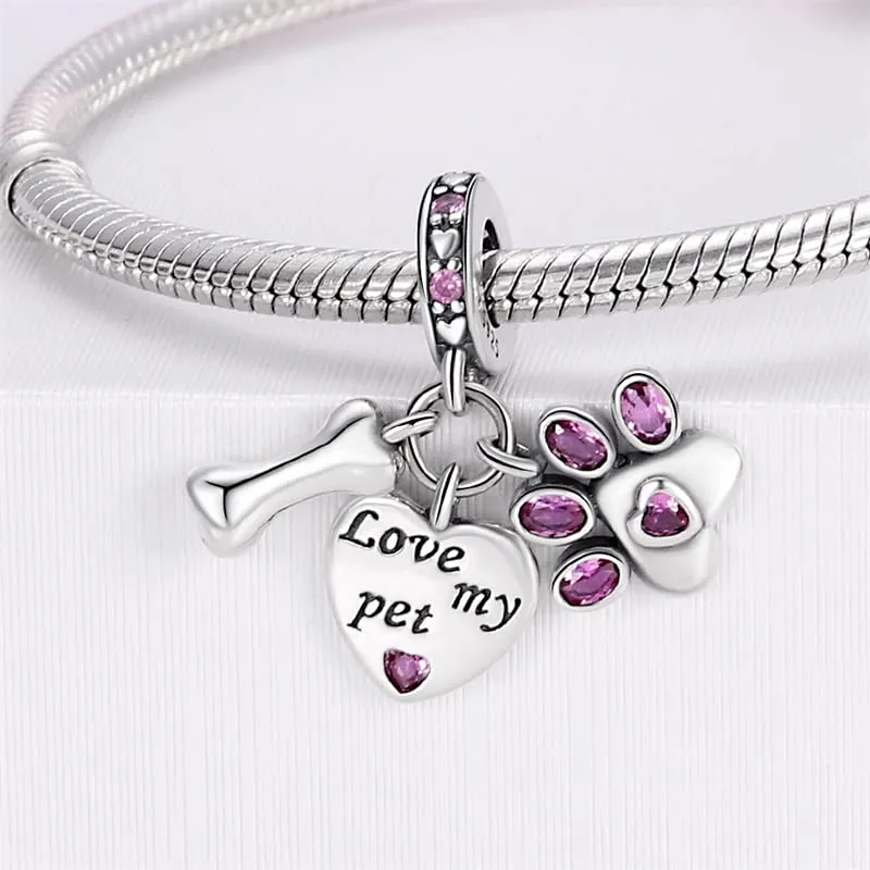 TINSLO Bead Charm in Argento Sterling 925 con Cubic Zirconia, Compatibile con Braccialetti e Collane Pandora e Europei - immagine 2