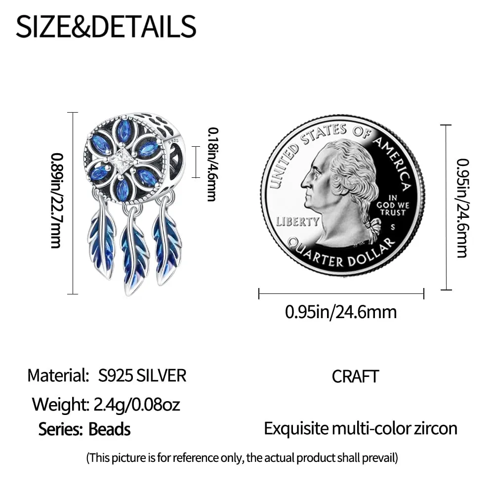 TINSLO Bead Charm Ciondolo Argento Sterling 925 con Cubic Zirconia per Braccialetti e Collane Europee - immagine 5