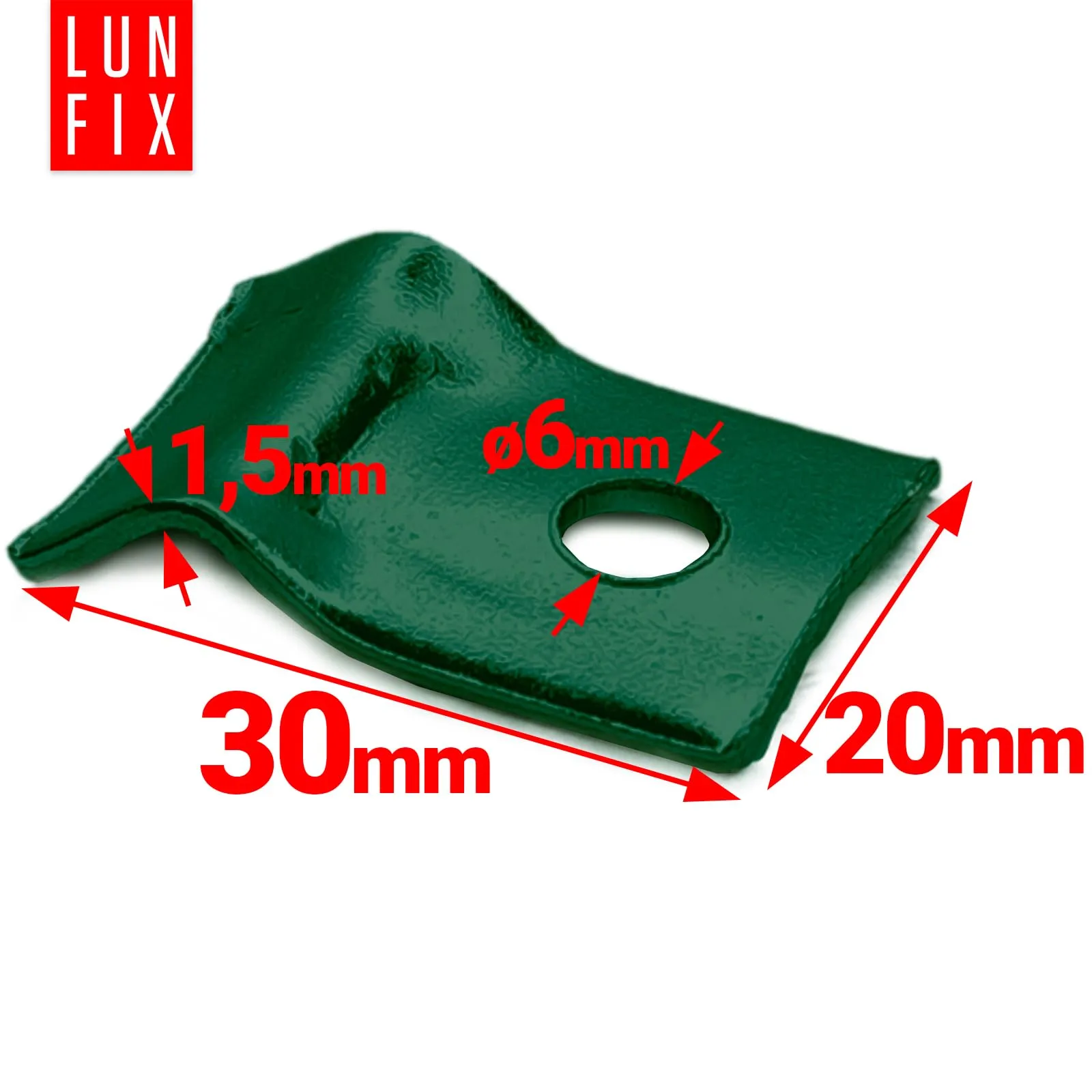 Lun Fix Morsetti per recinzione 30x20 mm, 100 pezzi, verde - immagine 2
