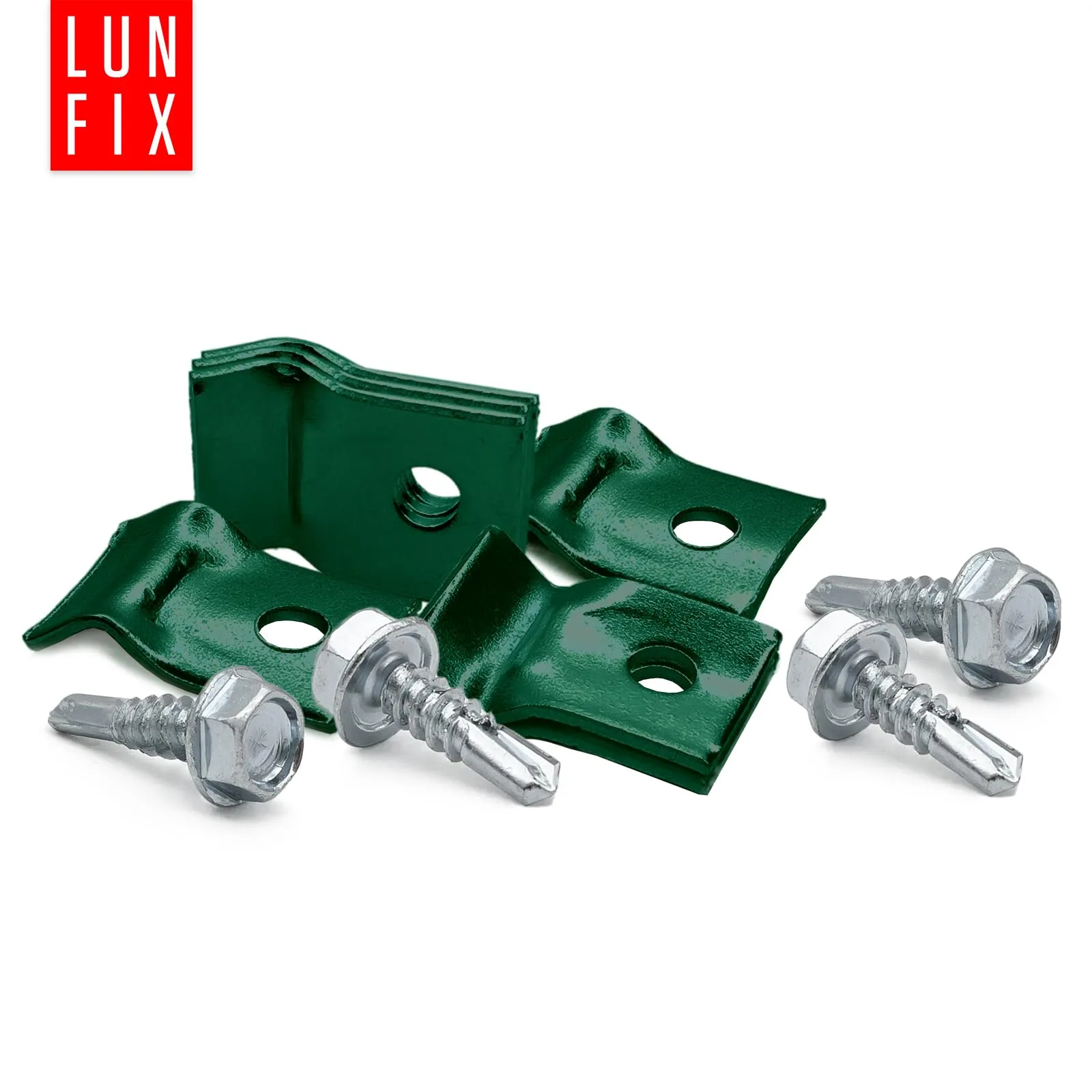 Lun Fix Morsetti per recinzione 30x20 mm, 100 pezzi, verde - immagine 4