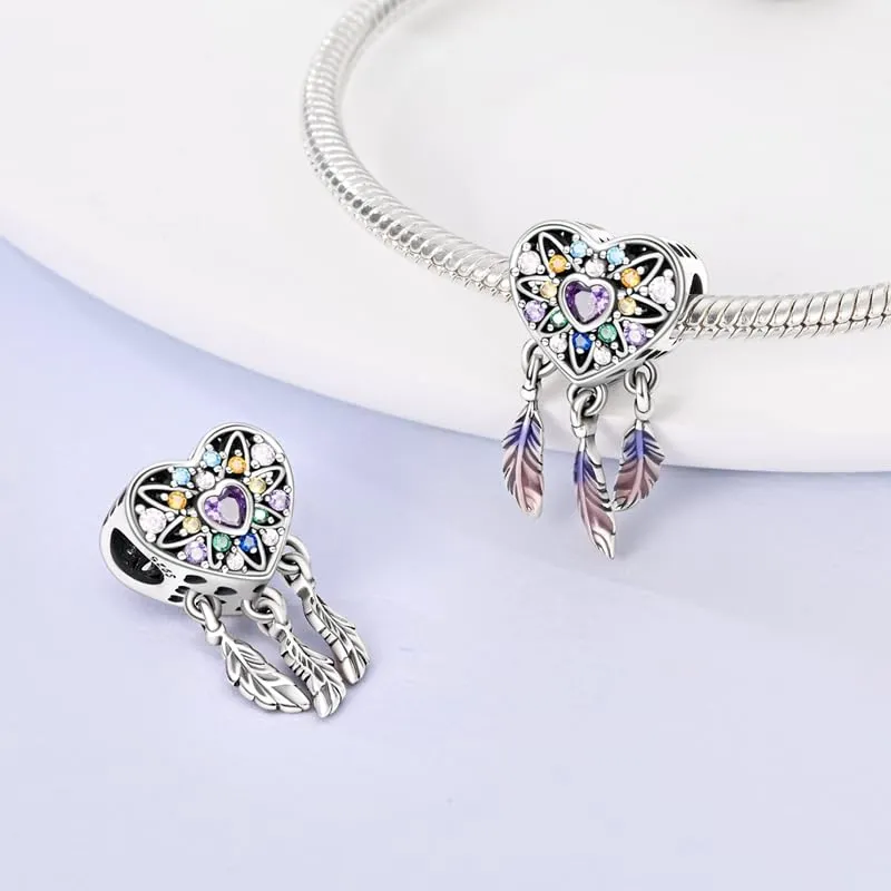 TINSLO Bead Charm in Argento Sterling 925 con Cubic Zirconia, Compatibile con Braccialetti e Collane Pandora e Europei - immagine 2