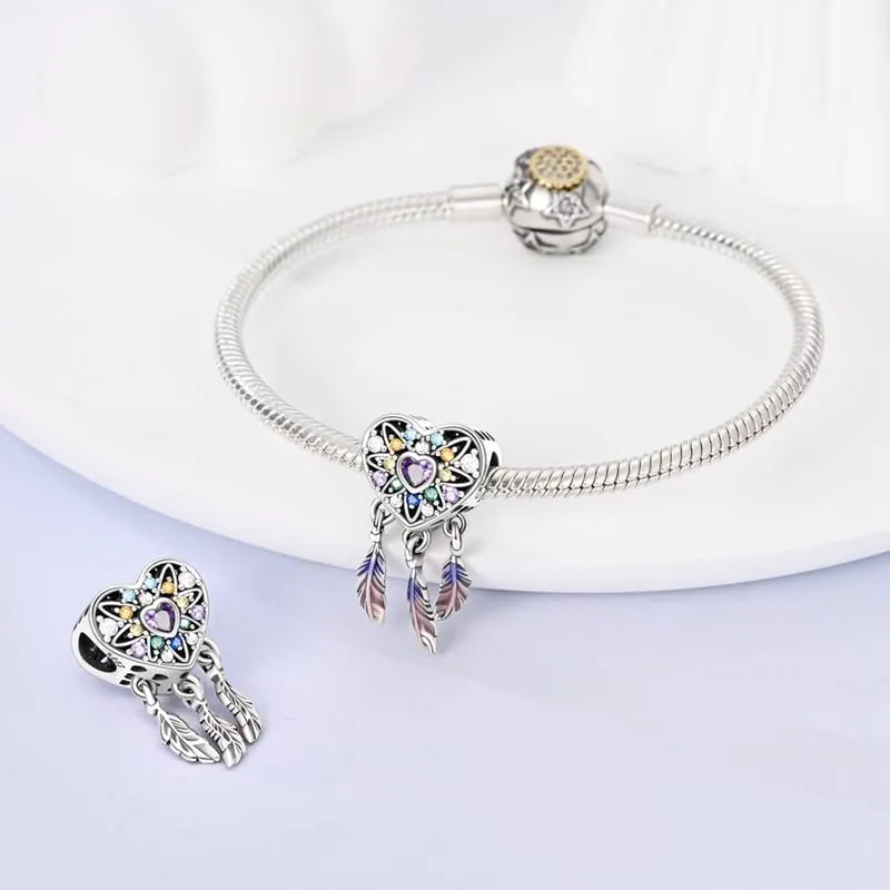 TINSLO Bead Charm in Argento Sterling 925 con Cubic Zirconia, Compatibile con Braccialetti e Collane Pandora e Europei - immagine 3