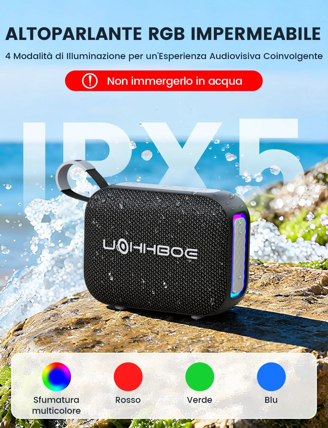 UOHHBOE Cassa Bluetooth 6.0 Portatile 20W TWS Stereo IPX5 24H - immagine 7