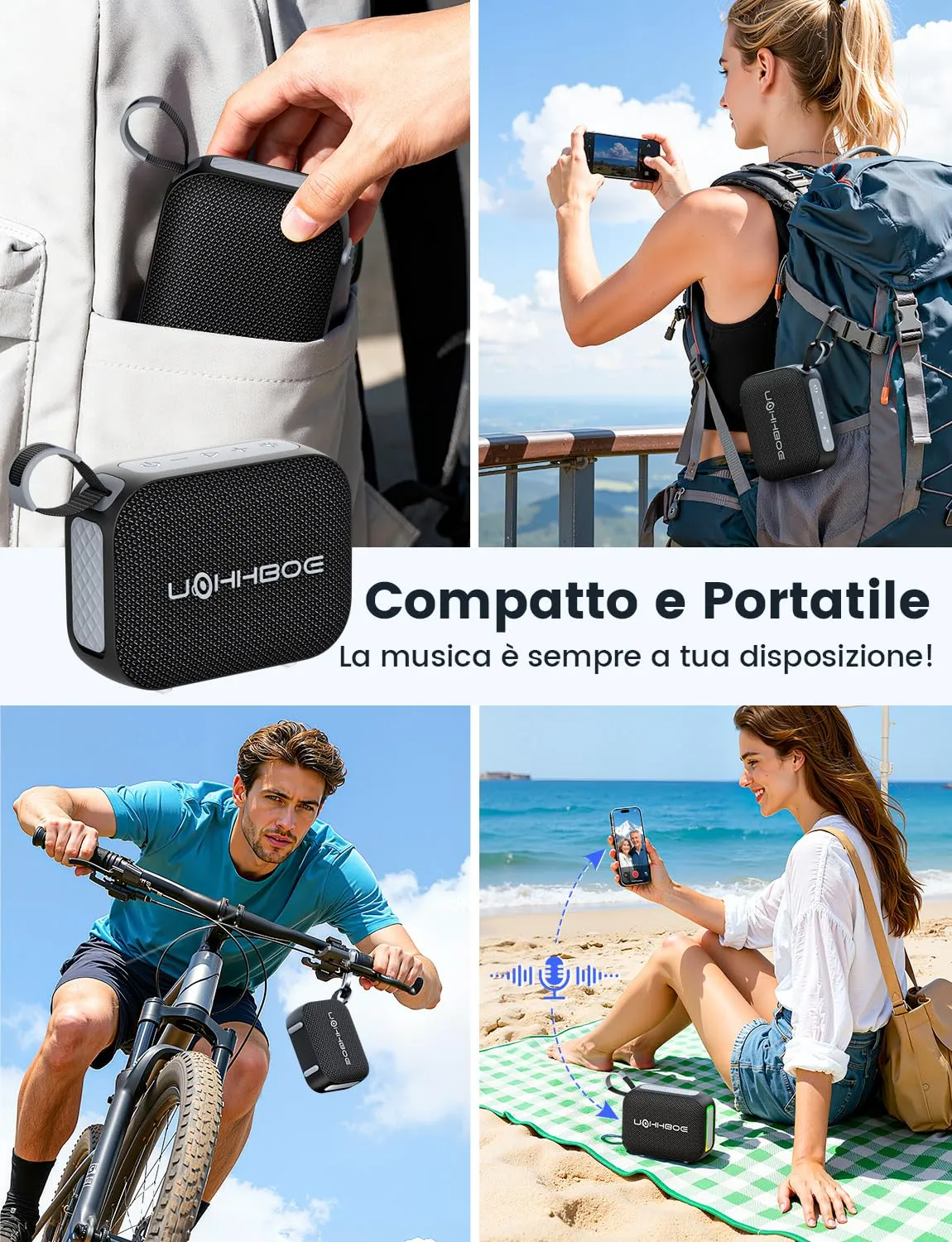 UOHHBOE Cassa Bluetooth 6.0 Portatile 20W TWS Stereo IPX5 24H - immagine 8