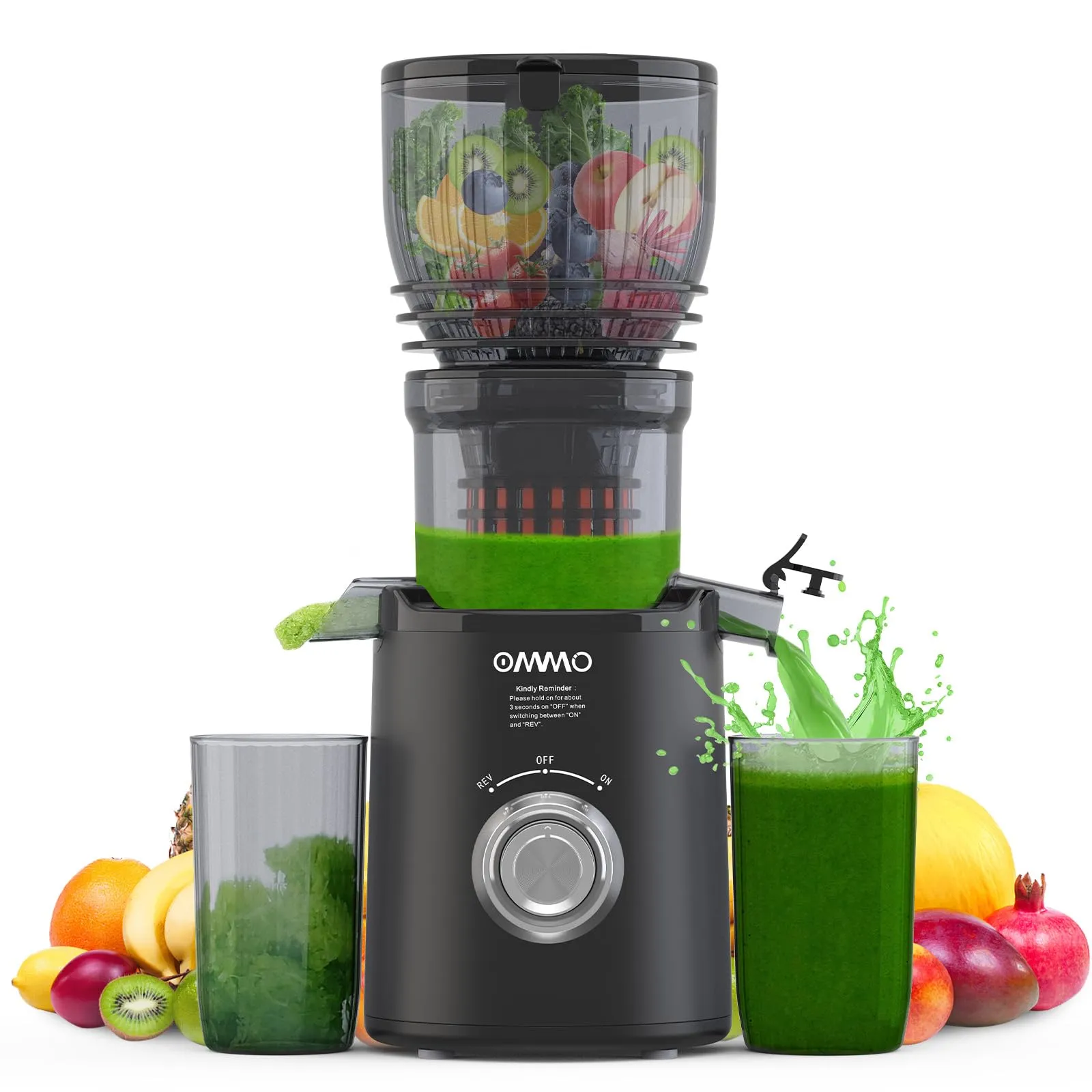 OMMO Estrattore di Succo per Frutta e Verdura, 300W, Nero - immagine 1