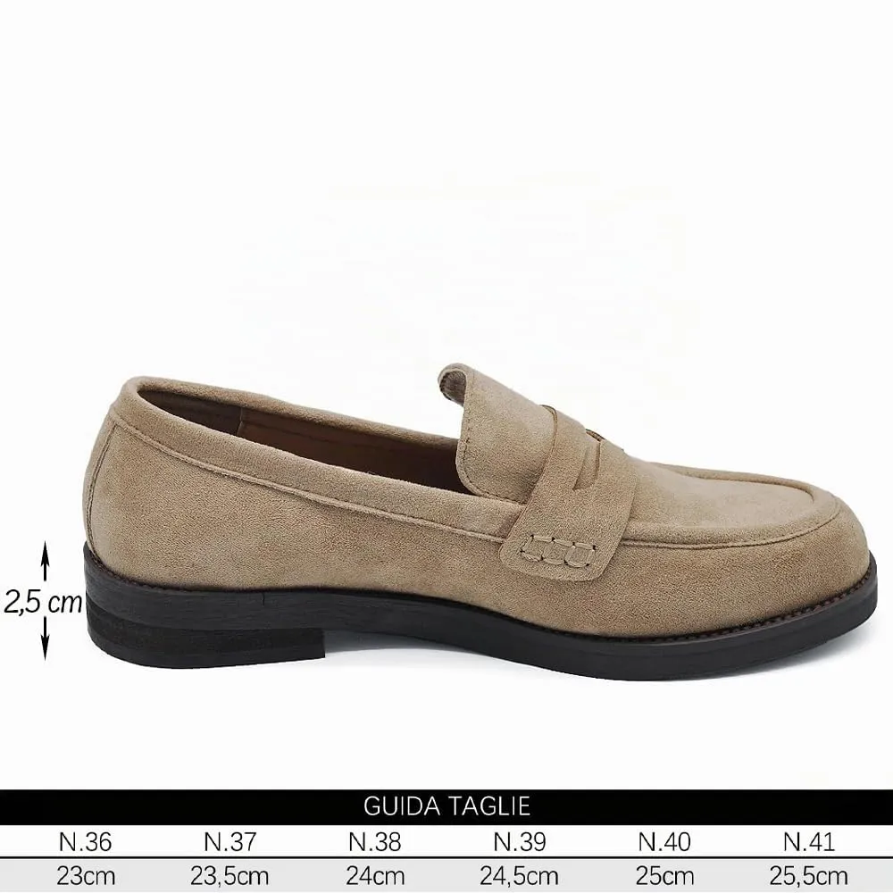 IF Mocassini Donna in Camoscio GA062 Khaki 36 - immagine 4