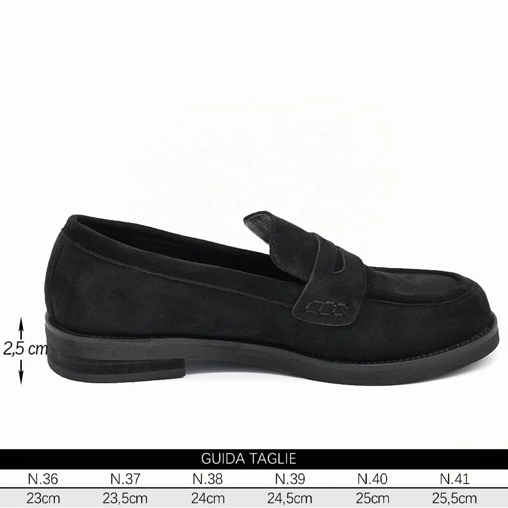 IF Mocassini Donna in Camoscio GA062 Nero 41 - immagine 4