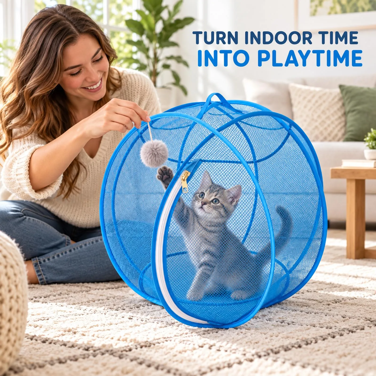 Generic Rolling Cat and Hamster Outdoor Pop-Up Ball - immagine 2