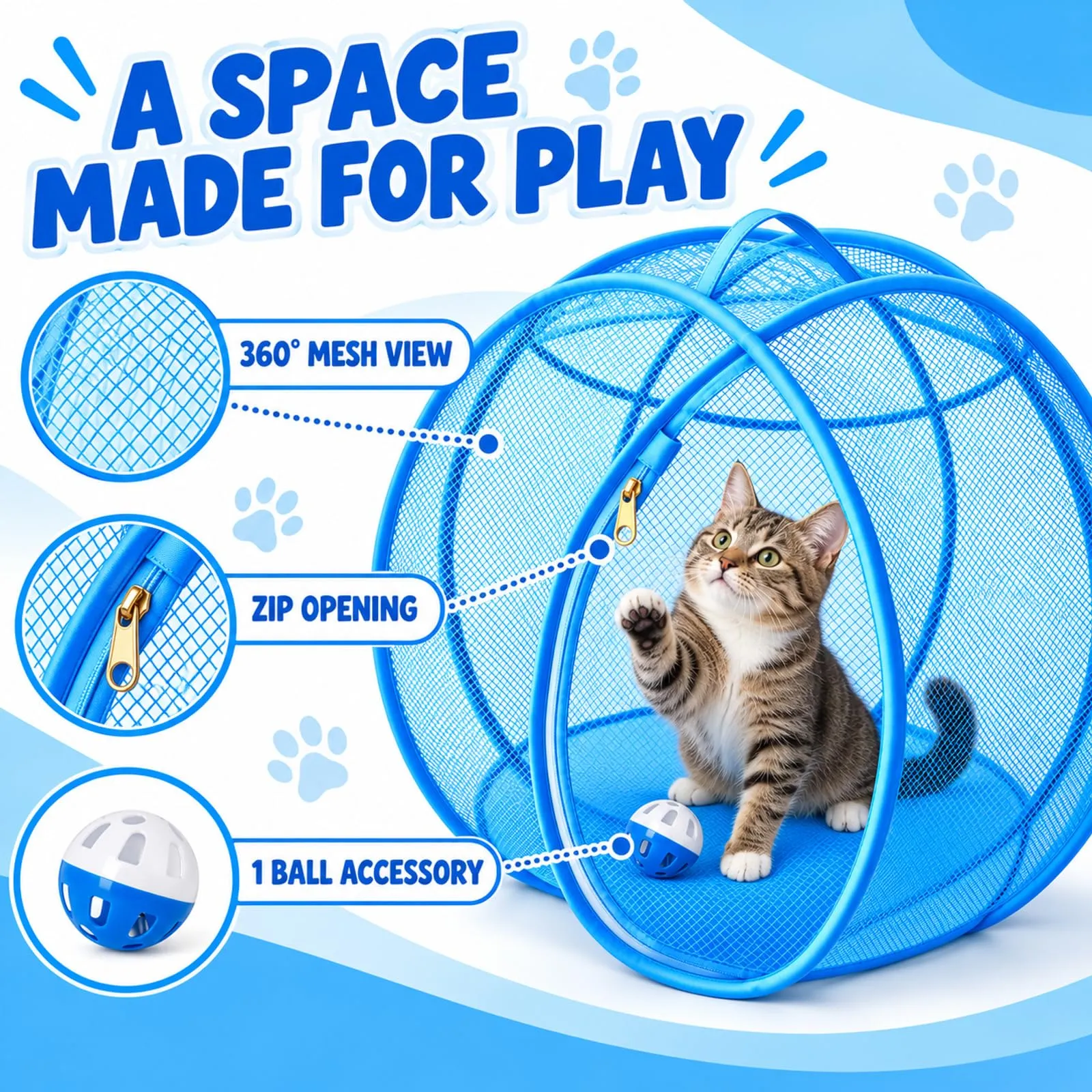 Generic Rolling Cat and Hamster Outdoor Pop-Up Ball - immagine 4